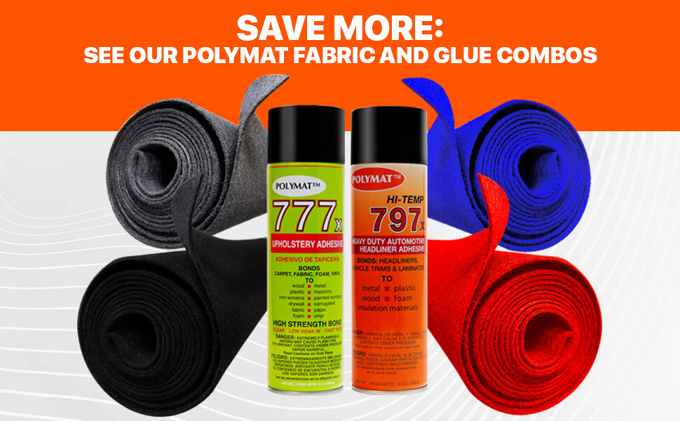 777 Polymat FAST TACK FOAM FABRIC BOX CARPET UPHOLSTERY SPRAY GLUE ADHESIVE