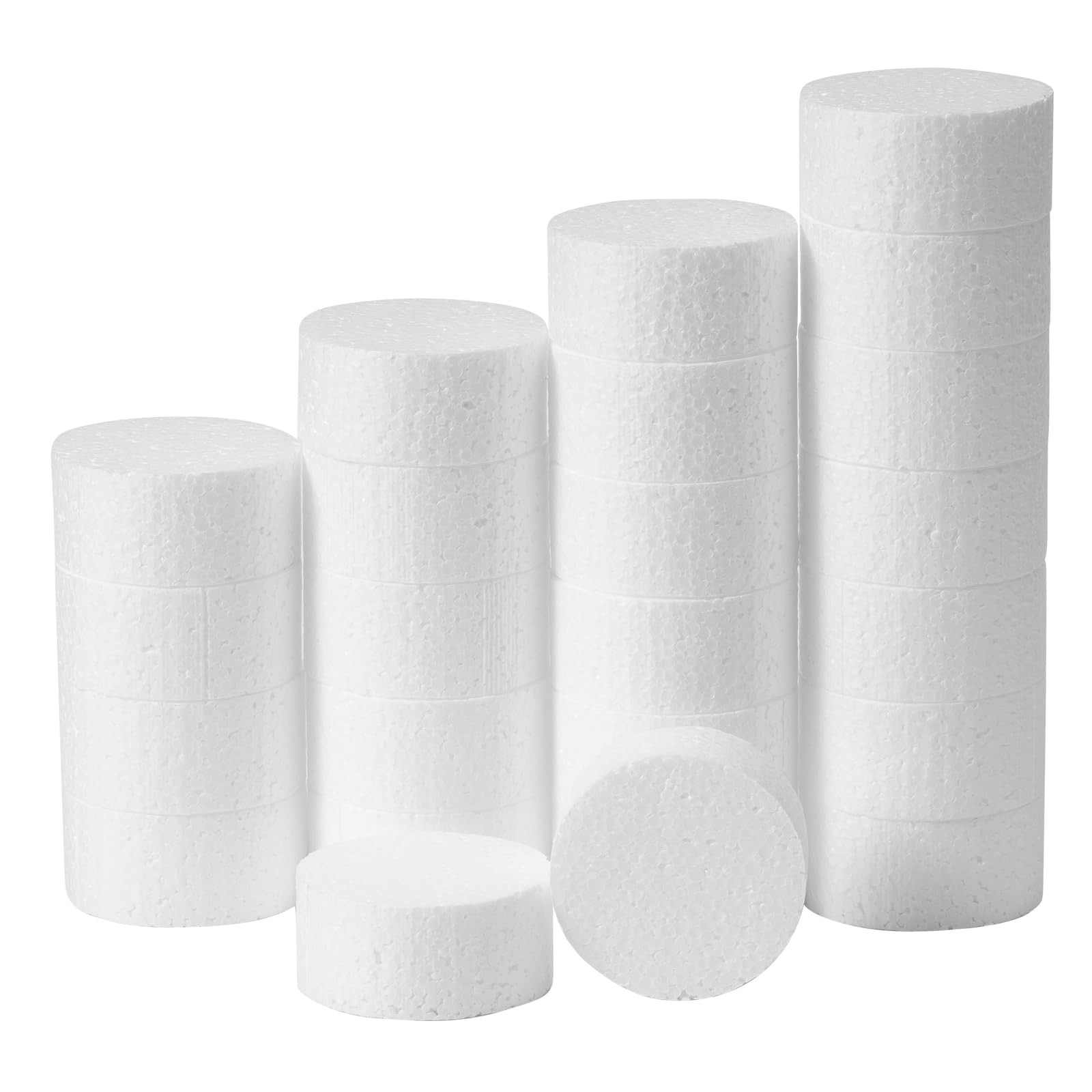 24 Pack 2 Inch Foam Circles for Crafts 1 Inch Thick Discs DIY Modeling Craft