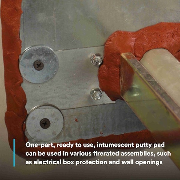 3M Mpp+7″X7″* Fire Barrier Putty, 7 In X 7 In, Red-Brown, Intumescent, Up To 4