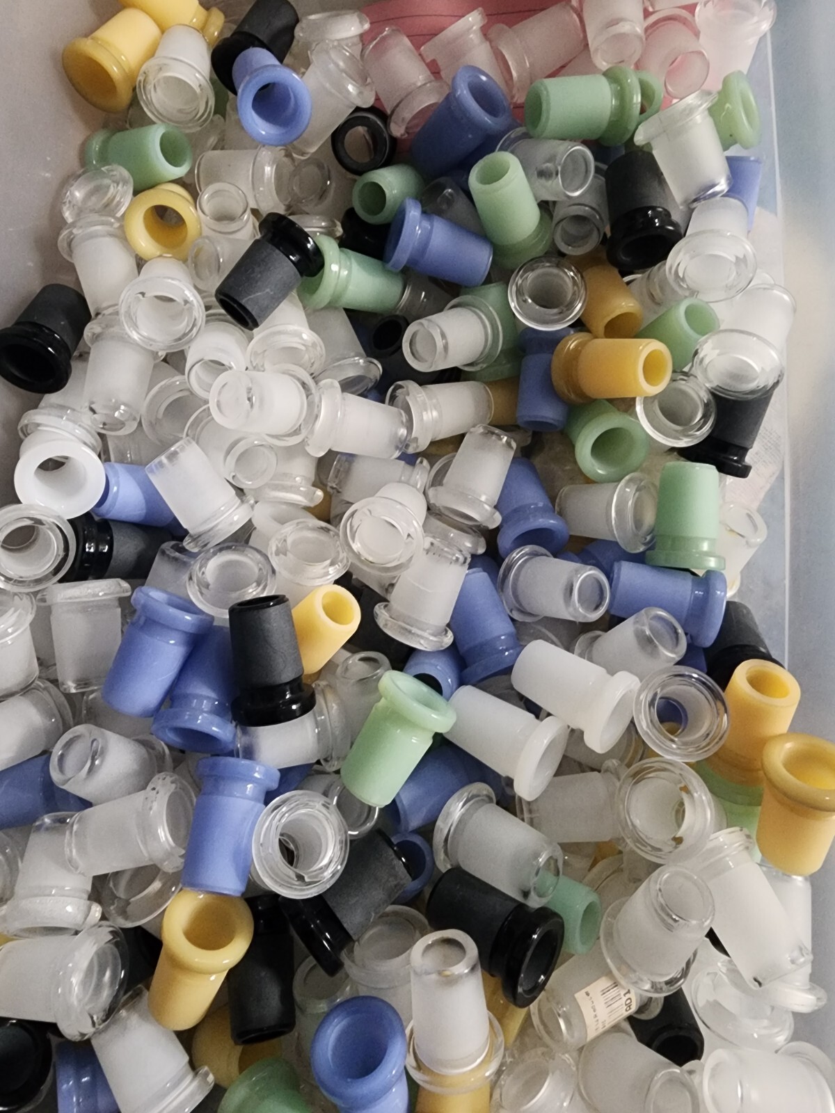6 Pack 18mm Male to 14mm Female Color Glass Adapters Reducer