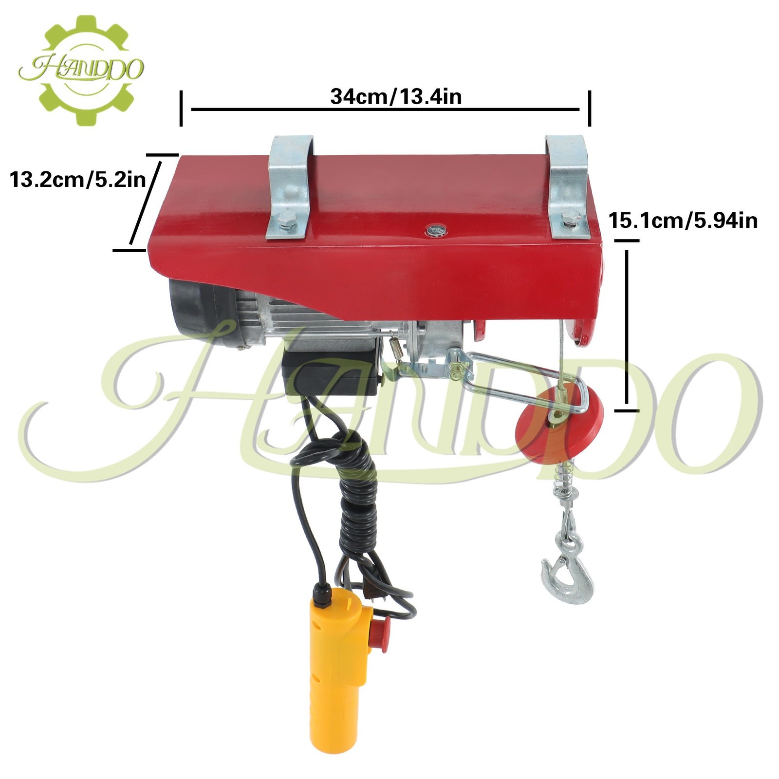 PA200 440lbs / 200kg 110V Mini Electric Hoist 6.6 ft Wired Remote Control