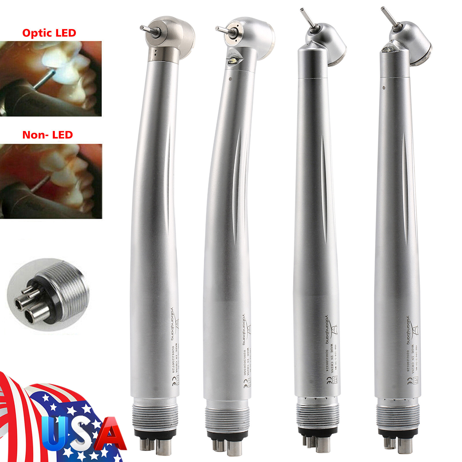 NSK Style Dental Surgical 45° Degree LED High Speed Handpiece Turbine 2/4Holes