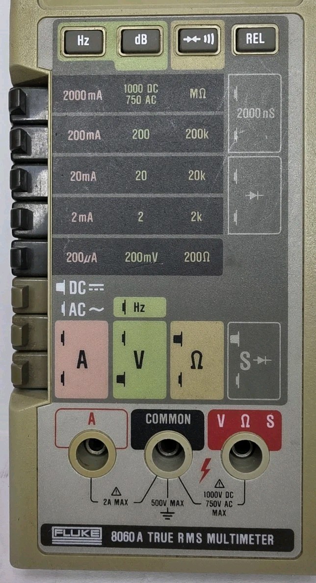 Fluke 8060A True RMS Multimeter With Leads Working