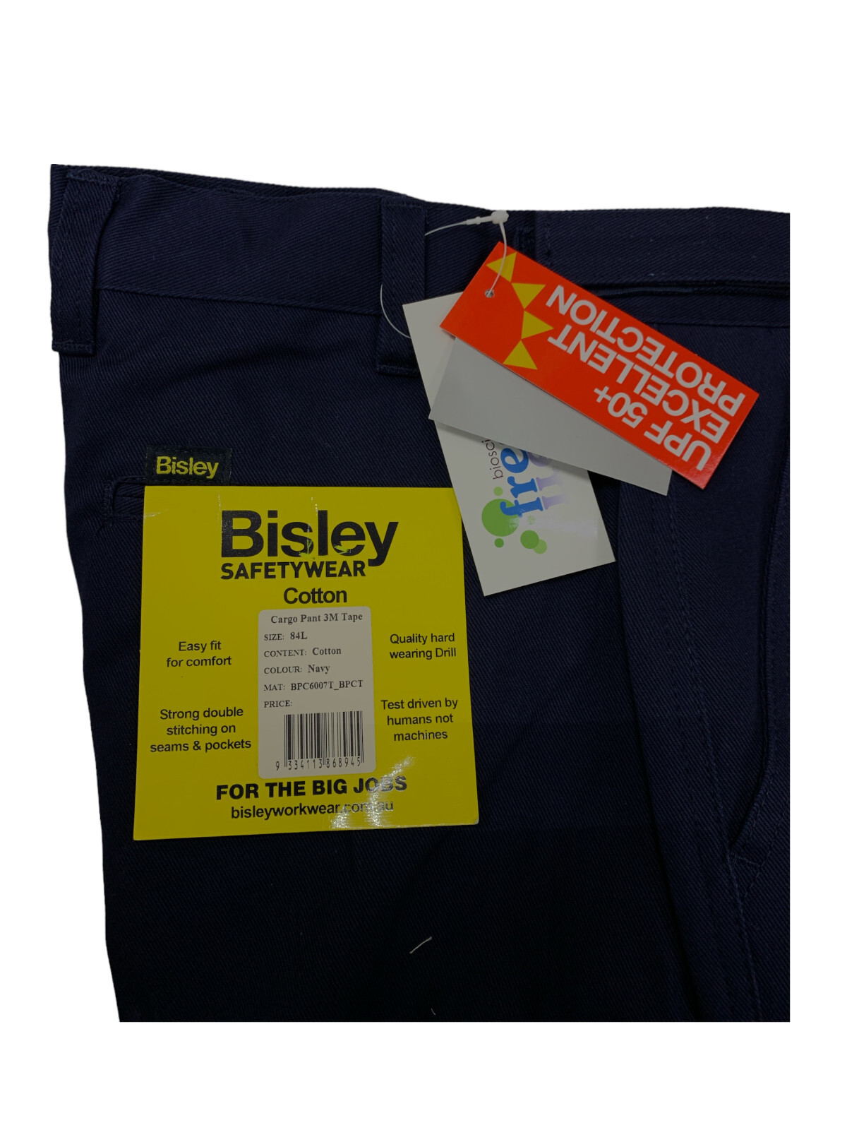 Bisley Safetywear Cargo Pant 3M Scotchlite Reflective Material Navy NWT