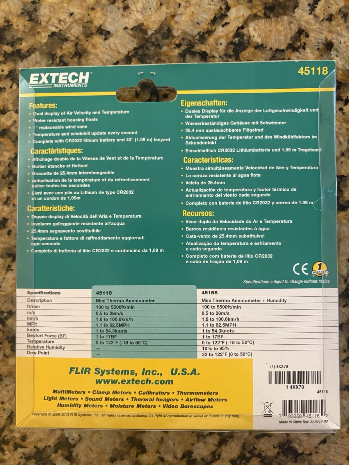 Extech Mini Waterproof Thermo Anemometer – NEW