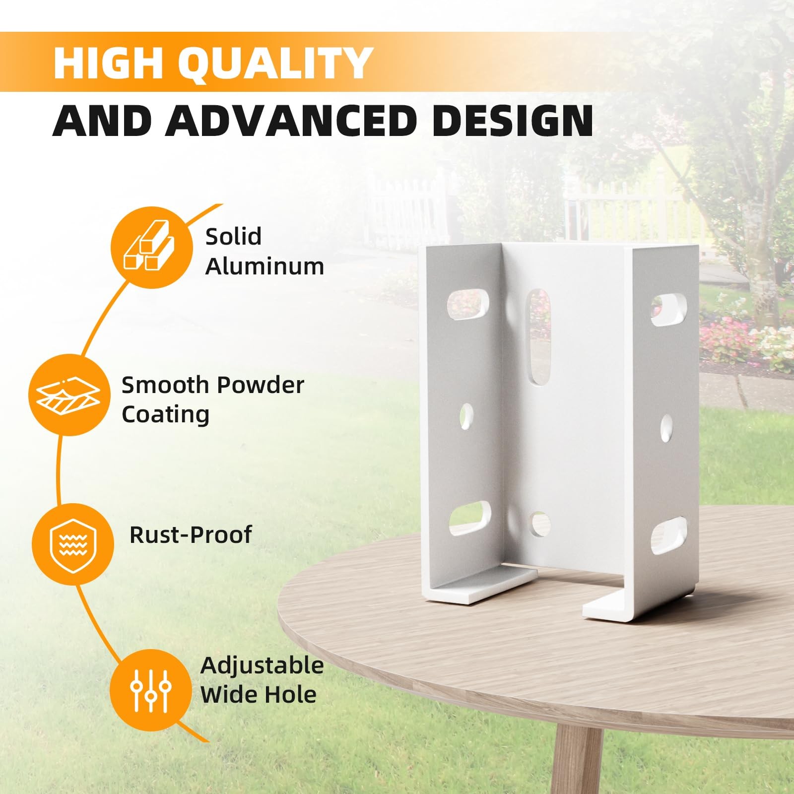 Aluminum Fence Bracket for Vinyl 1.92 1.25 2.77, 6 brackets & 60 screws