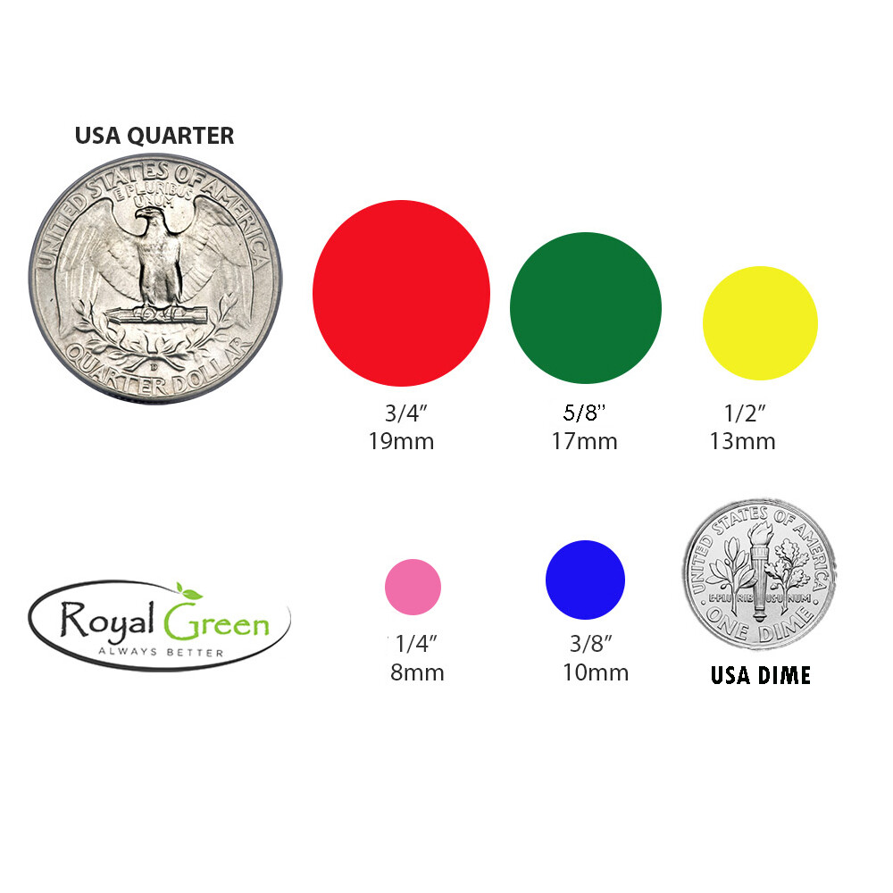 Small Rounded Color Circle Stickers ~3/4 Inch Labels 17 mm Craft Dots 720 Pack