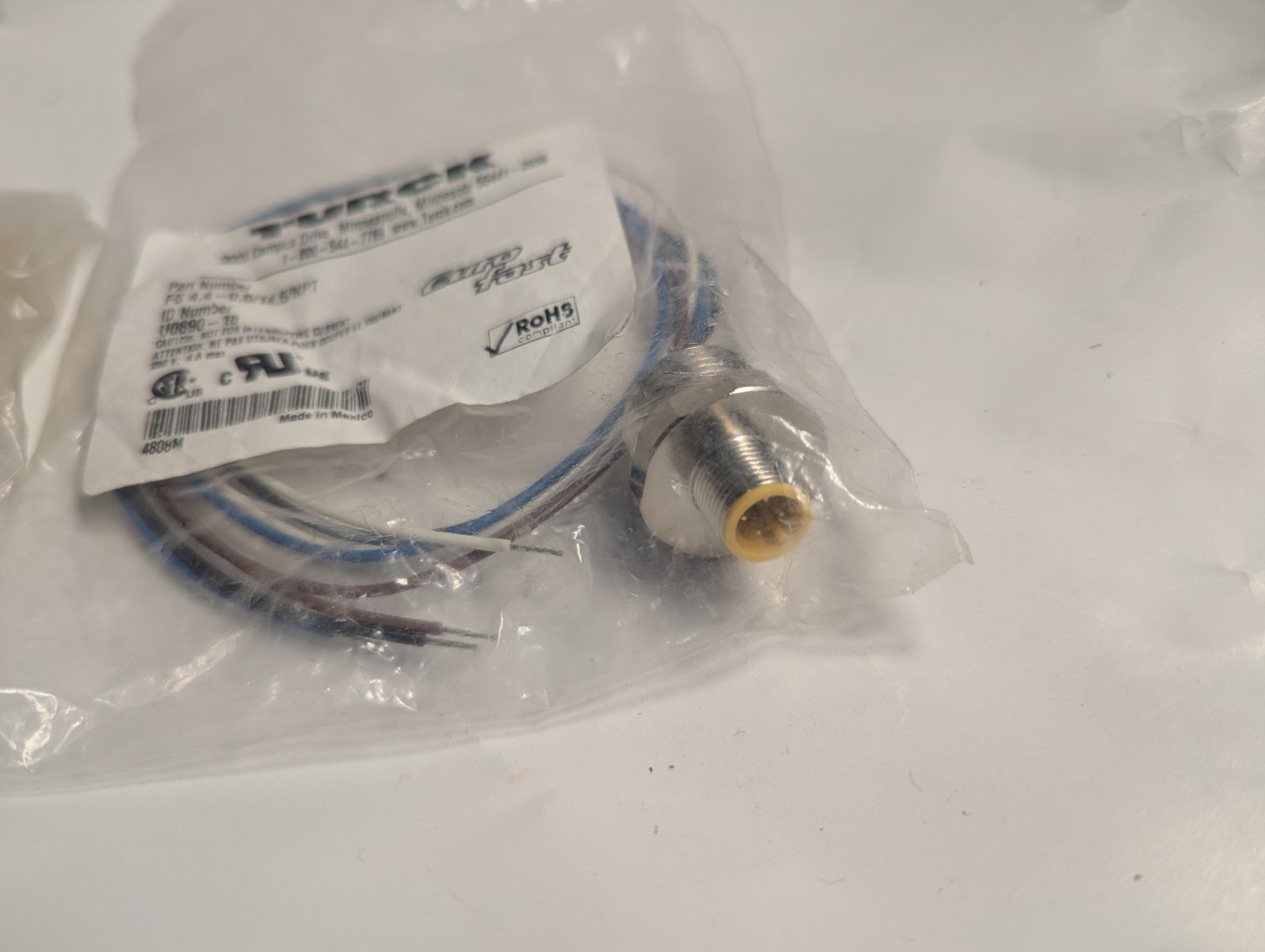 NEW LOT OF 2 GENUINE TURCK FS 4.4-0.5/14.5/NPT EURO FAST CONNECTOR U0890-18