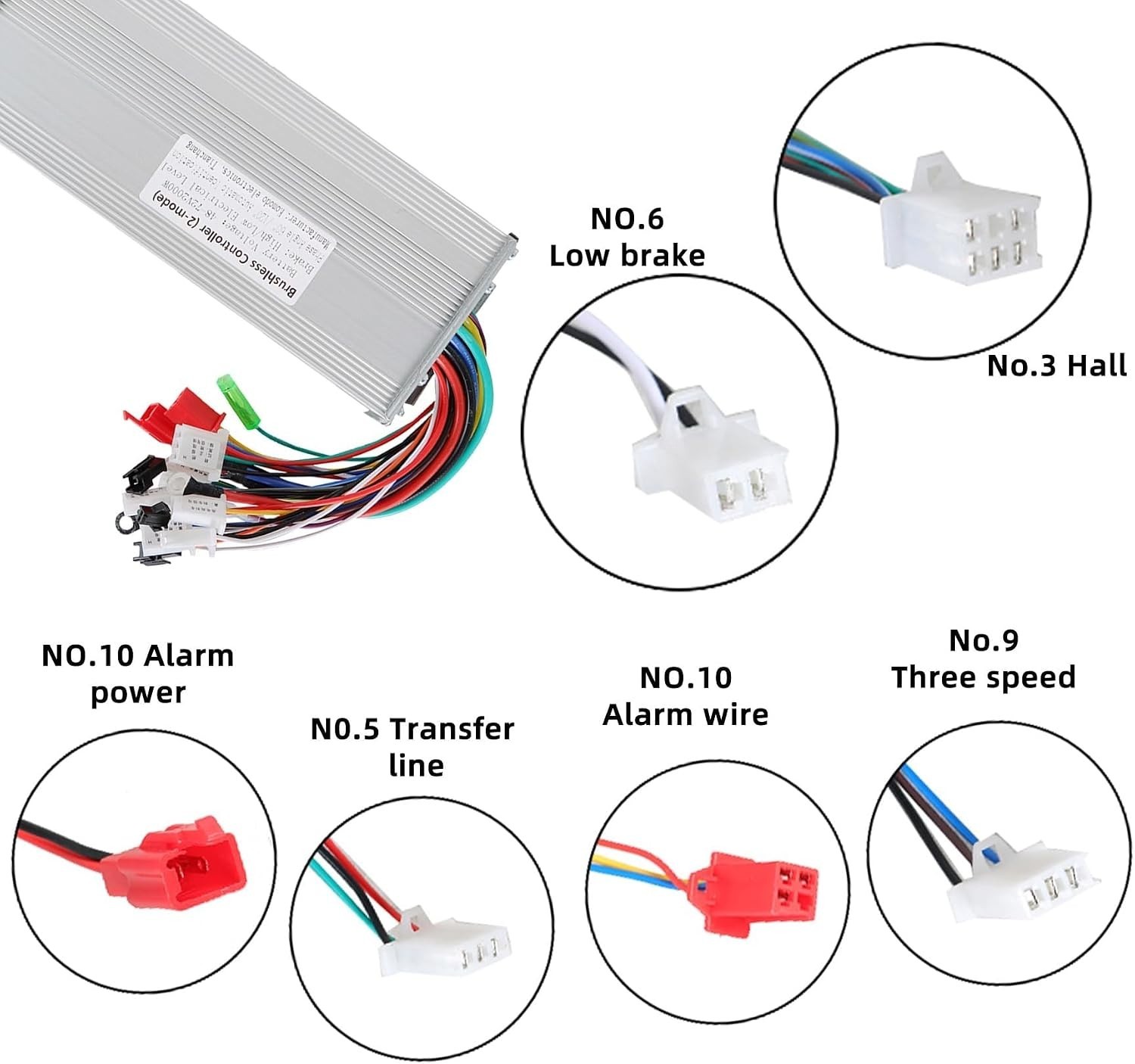 48V 72V 2000W Brushless Motor Controller 2-Mode Square Wave 18-Pipe E-Bike NEW