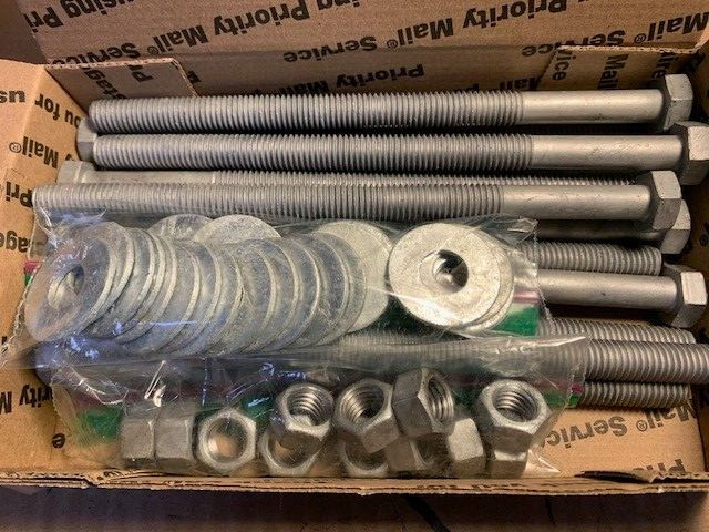 Bolt Hex Head 1/2″-13 x 8″ Hot Dip Galvanized(12) with Nuts(12) & Washers(24)