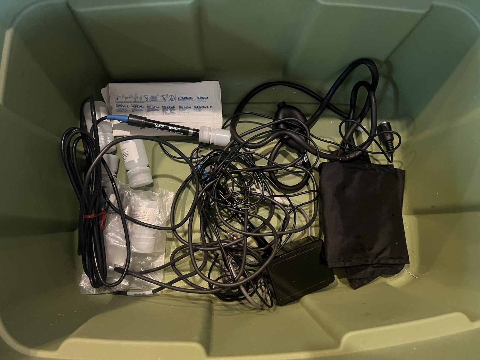 Huge box – PASCO Scientific Sensors, Heart Rate, pH Electrode, EKG, Respiration.