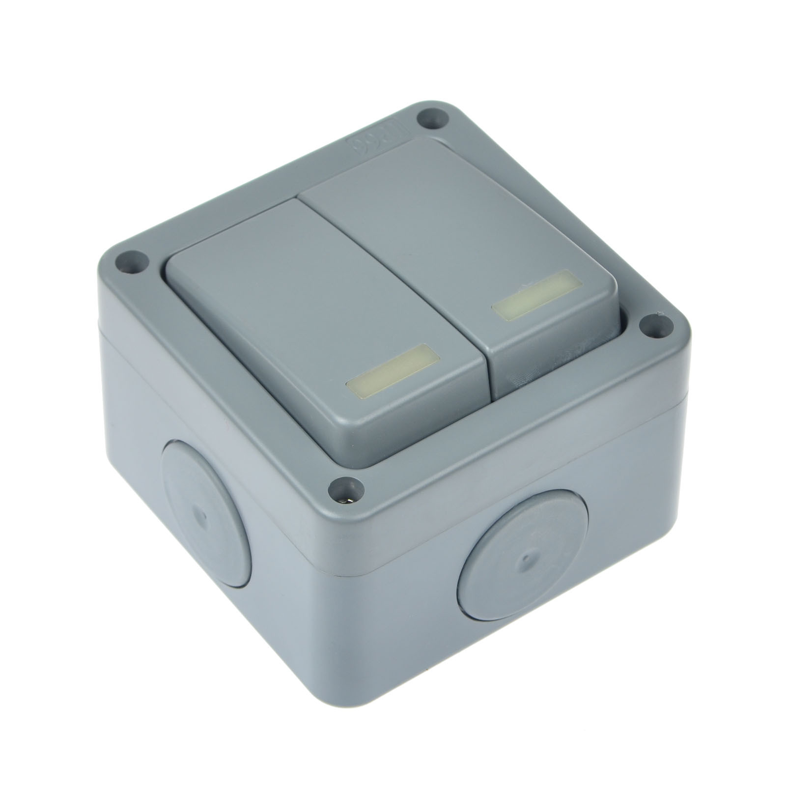 Outside Light Switch 2 Gang 2 Way Outdoor Weatherproof Waterproof Switch IP66