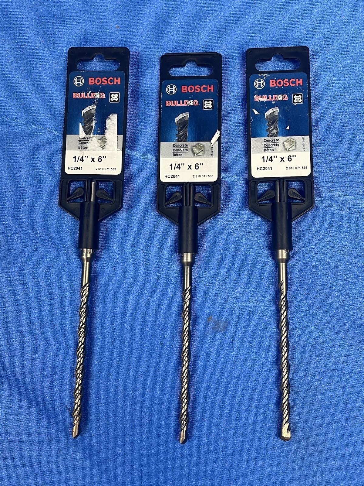 Bosch HC2041 Bulldog 1/4 in x 6 in SDS-Plus Masonry Bit 3Pk New Open Box