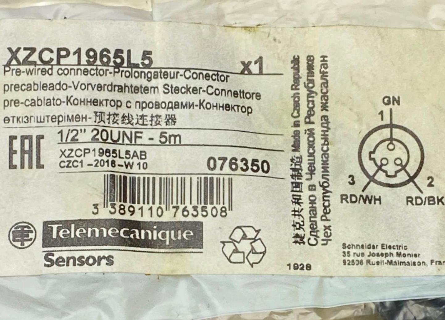 TELEMECANIQUE XZCP1965L5 Pre-Wired Connector (NEW)