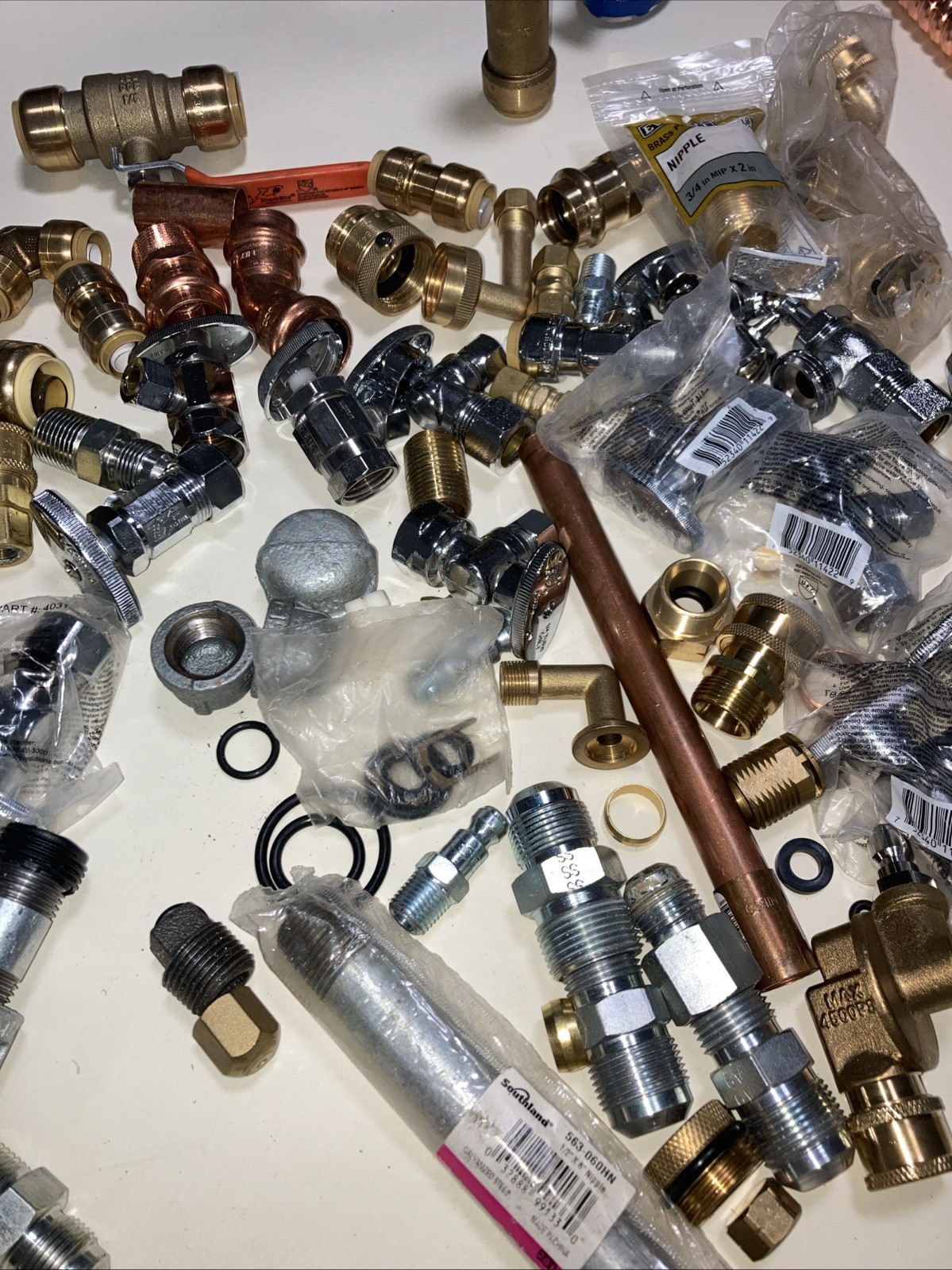 Shark Bite Mixed Fittings, Elbows, Valve, Hose brass, copper, & galvanized steel