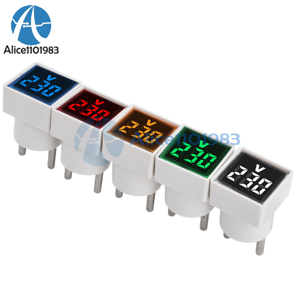 10pcs AC 220V EU Plug LED Digital AC Voltmeter Indicator Voltage Meter 50~500V