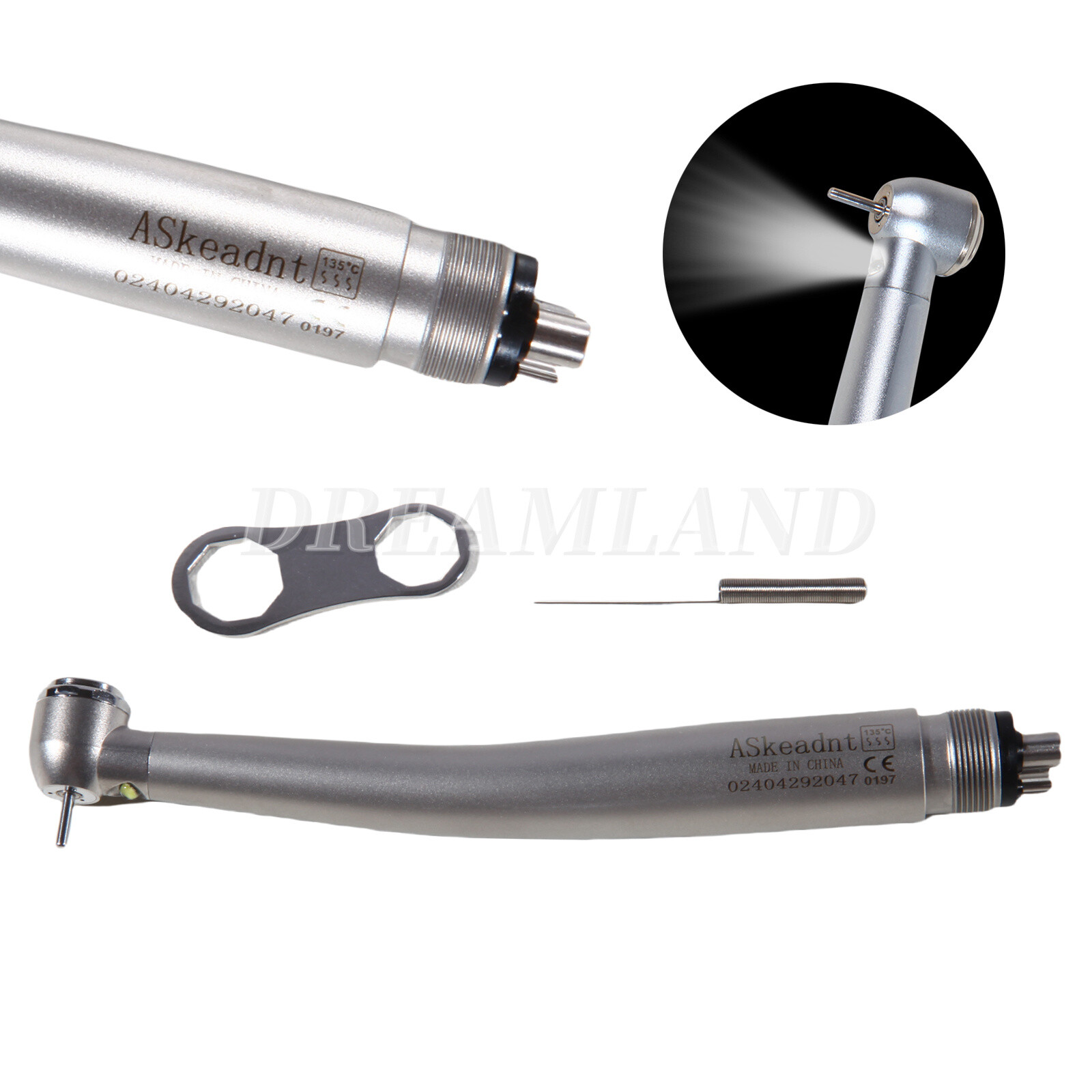 10 x US Ship Denshine 4 Hole Dental LED High Speed Handpiece E-generator Turbine