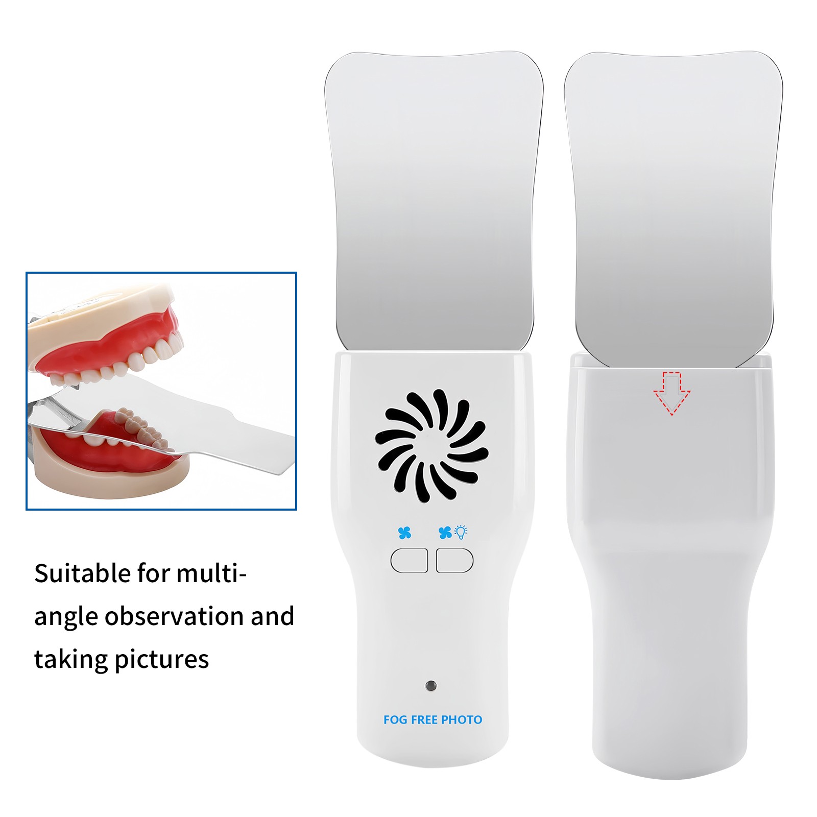 Dental Occlusal Mirror Fog Free LED Intra Oral Photo System 4 Mirrors Anti-Fog