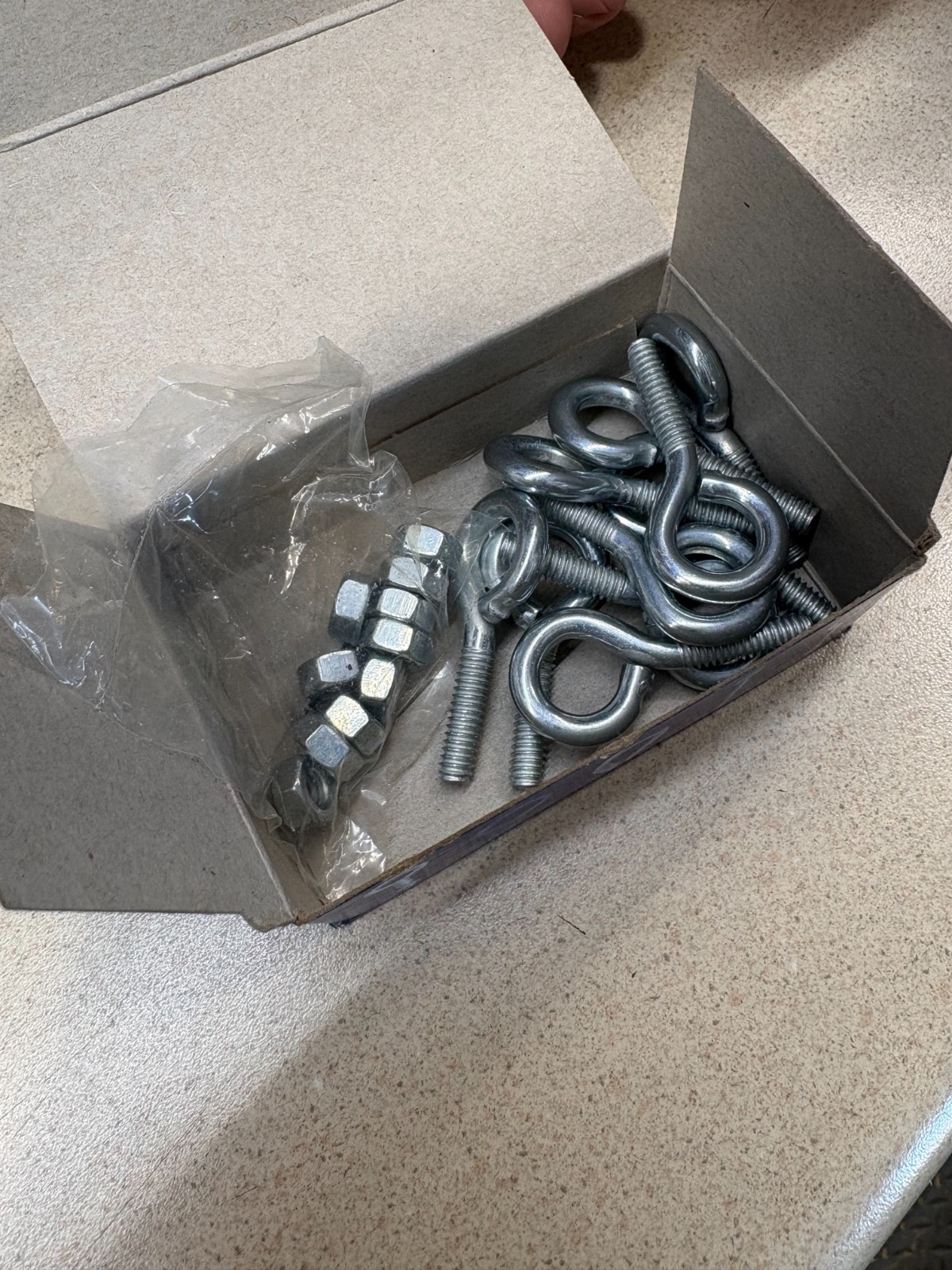 (100) Eyebolts w/ Nut Zinc Plated 1/4″ -20 X 1″ Overall Length 2″ Made In U.S.A.