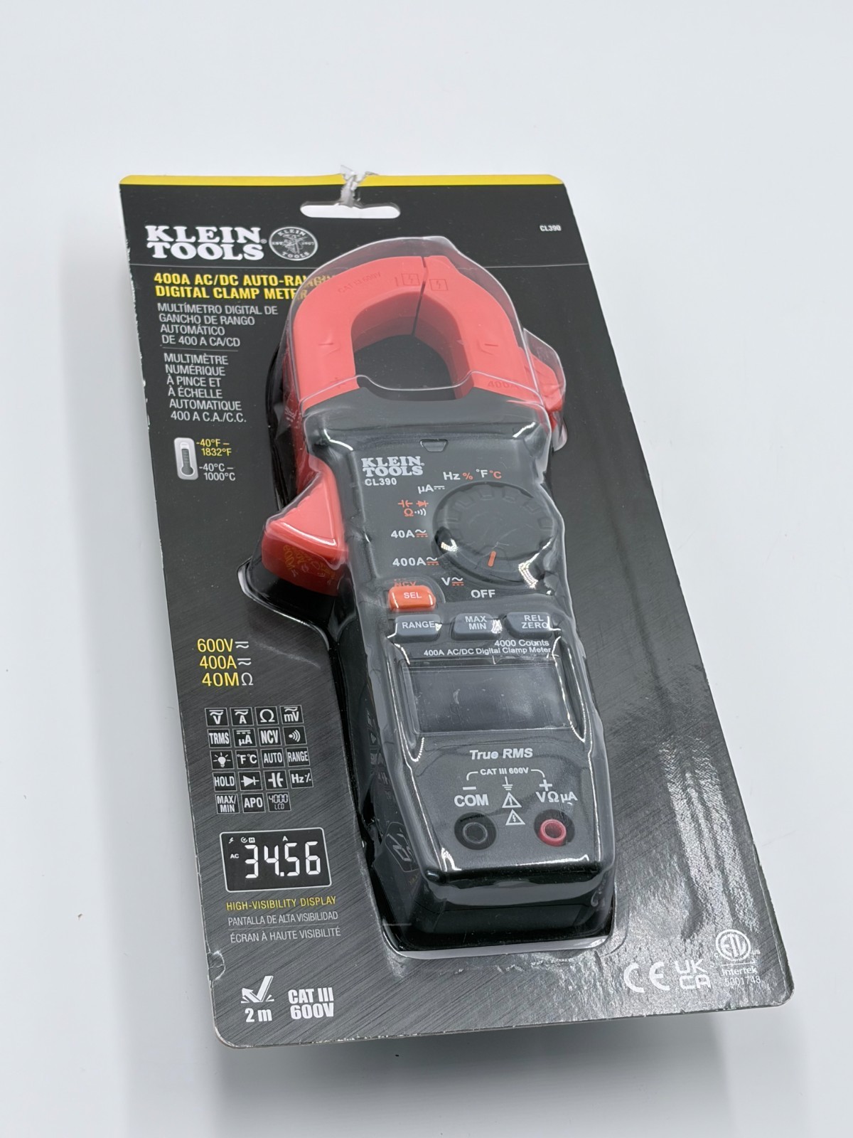 New Klein Tools 400A AC Auto-ranging TRMS Clamp Meter Multimeter CL390