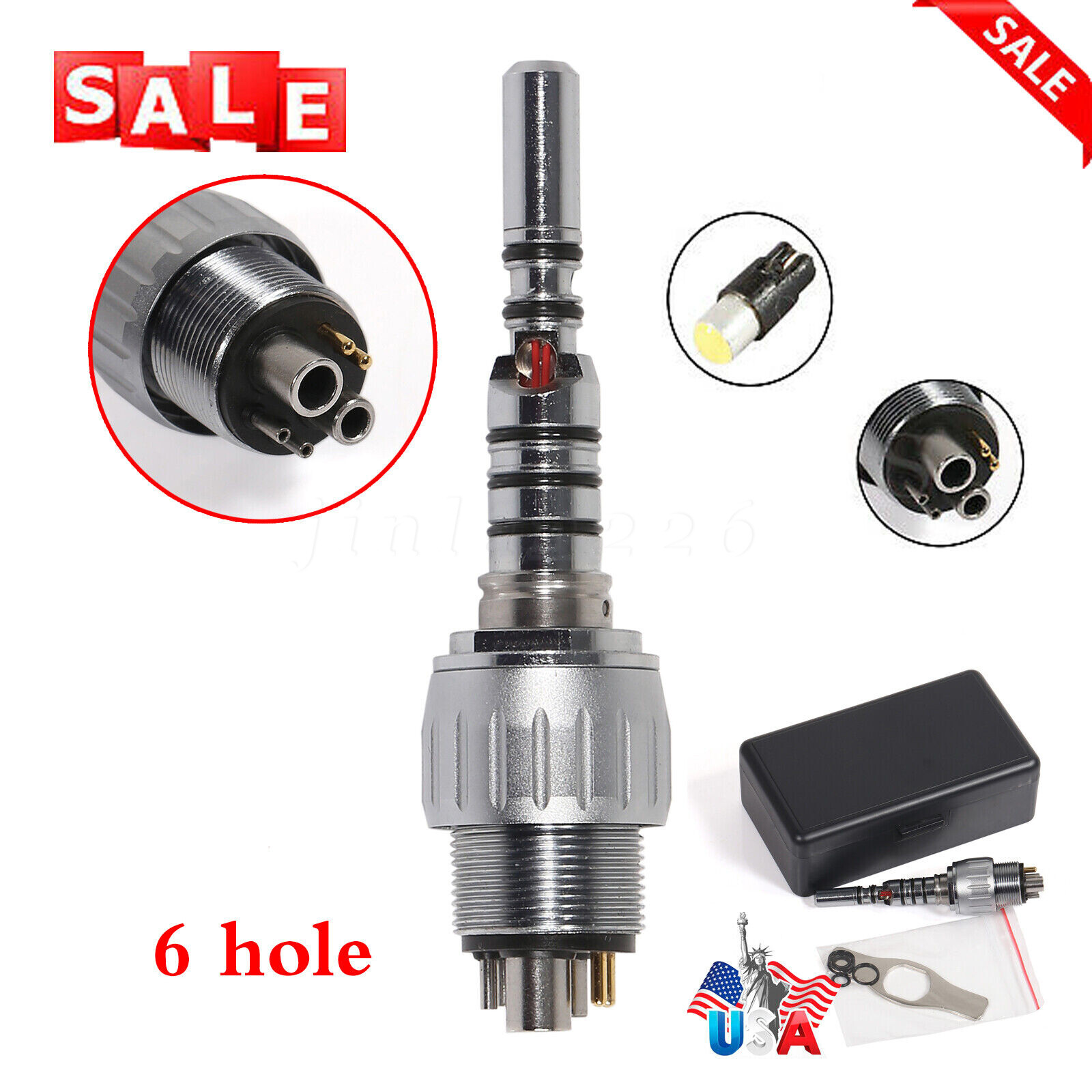 YABANGBANG Dental Fiber Optic LED High Speed Handpiece / LED Quick Coupler 4H/6H