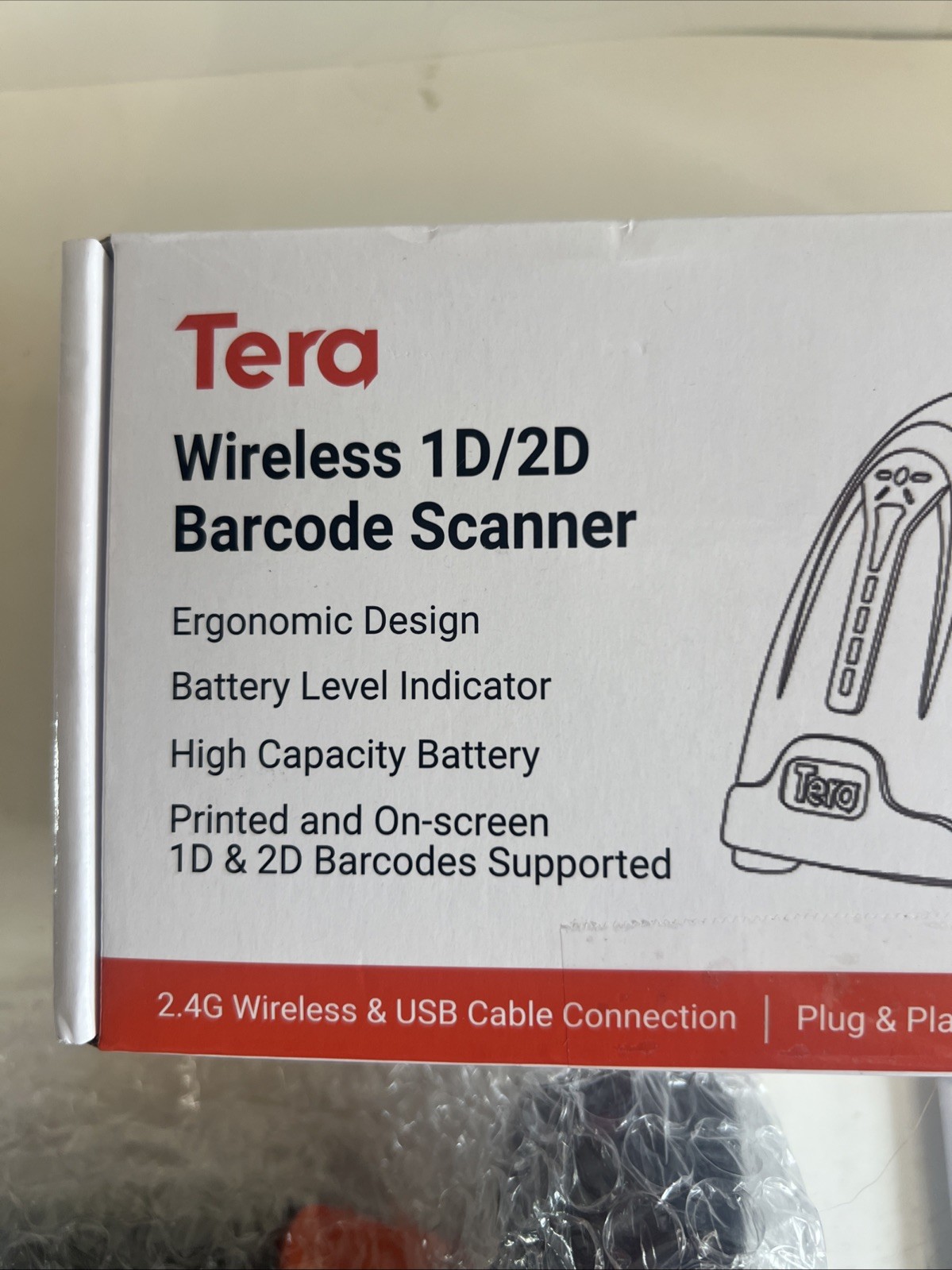 Tera Industrial 1D/2D Wireless Barcode Scanner Model D5100 Bluetooth 2.4G USB
