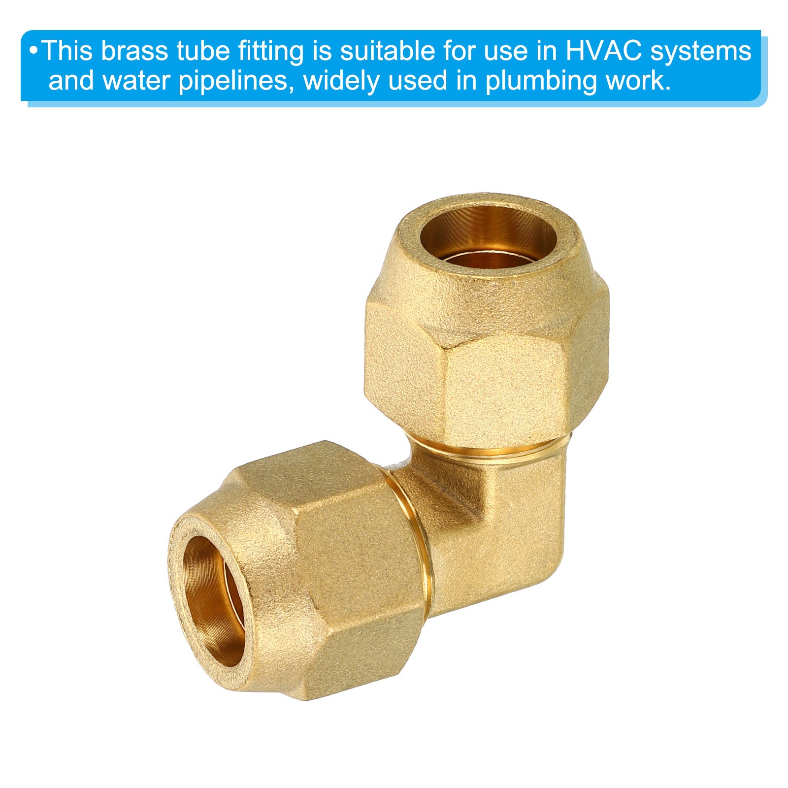 2Pcs 5/8″x5/8″ Brass Fitting Flare 90 Degree Elbow Tube Fitting with Nut