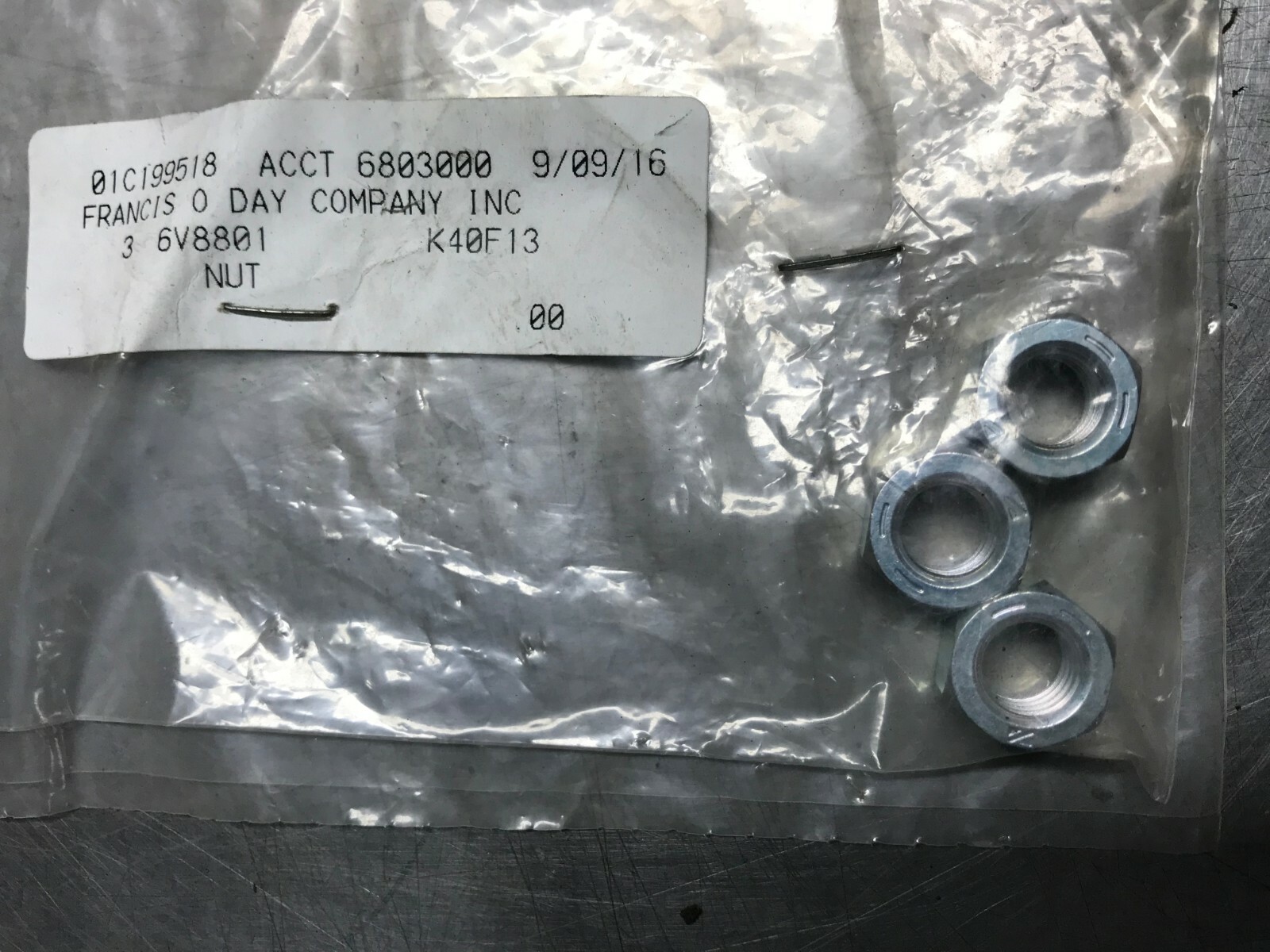 6V8801 GENUINE CAT NUT QTY of 3 Nuts Caterpillar 6V-8801