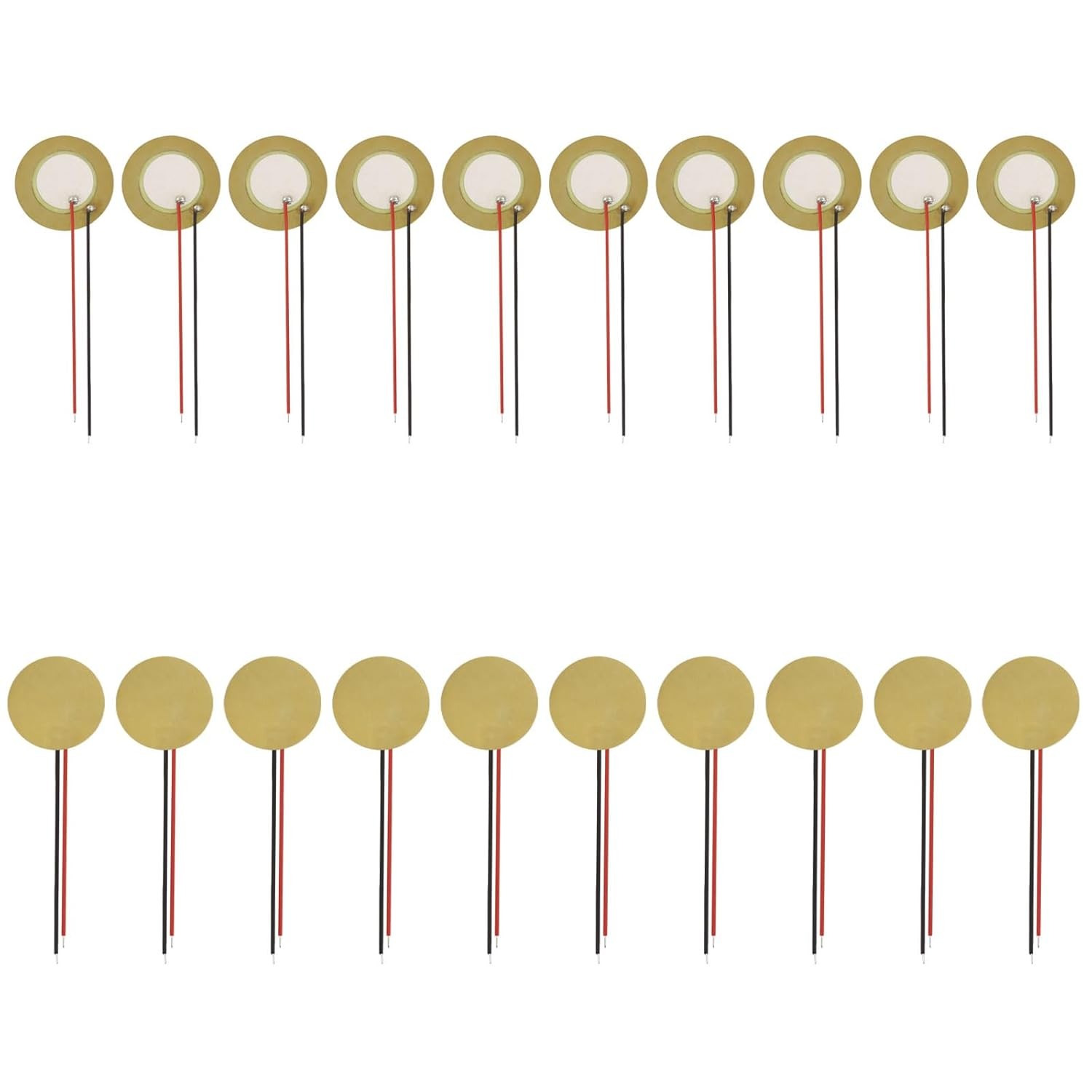 Piutouyar 20 Pack 27mm Piezo Discs with Leads, Acoustic Transducer Microphone Pi