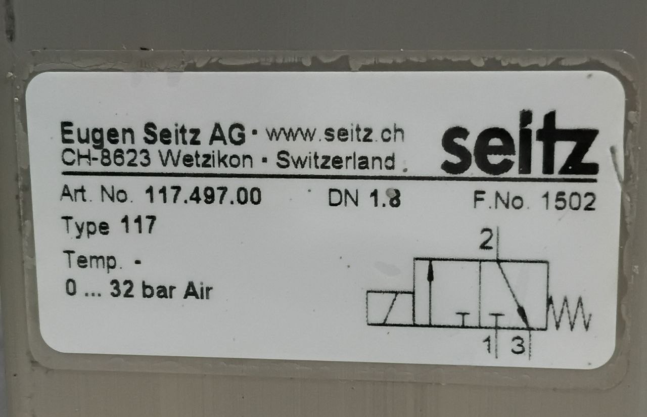 Eugen Seitz AG 117 497 00 117 Solenoid Valve Wetzikon 118 105 024N 2A27 24VDC
