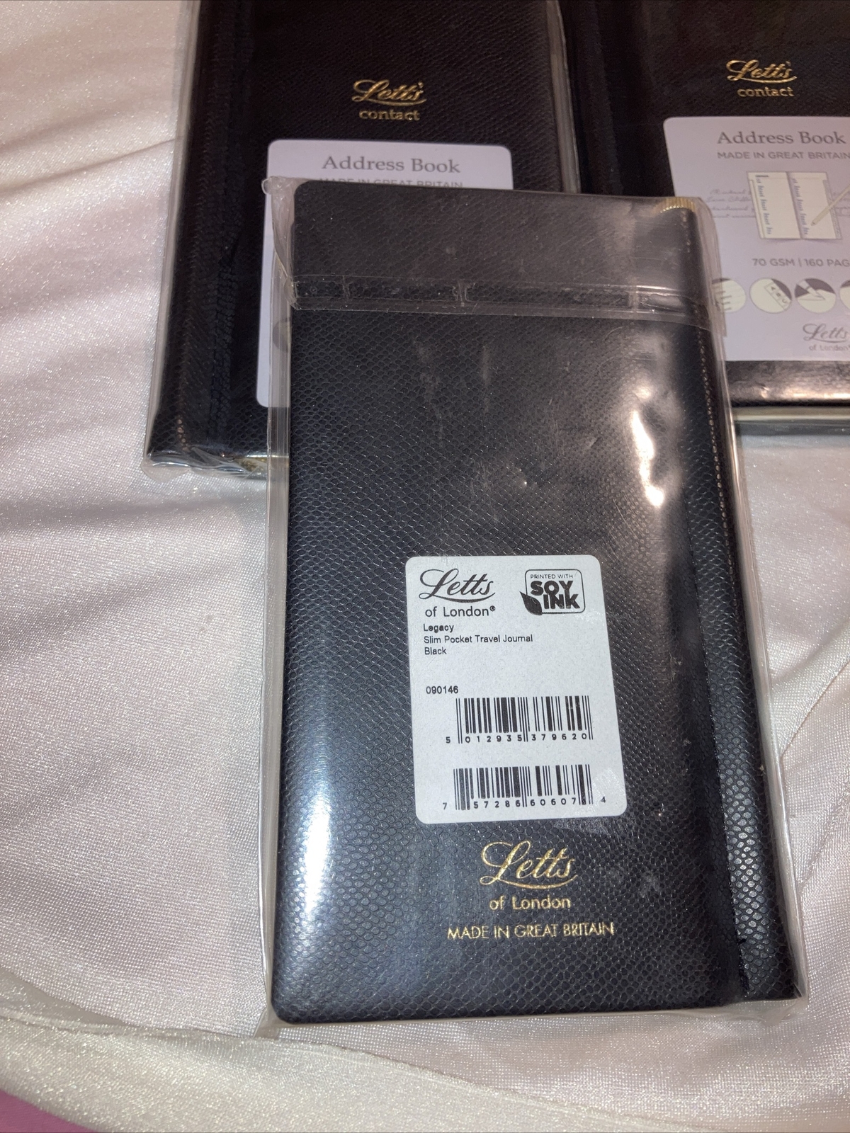 Lett’s of London UK Black Bonded Leather Journal 3×6 Vintage NOS SEALED 160 Pgs.