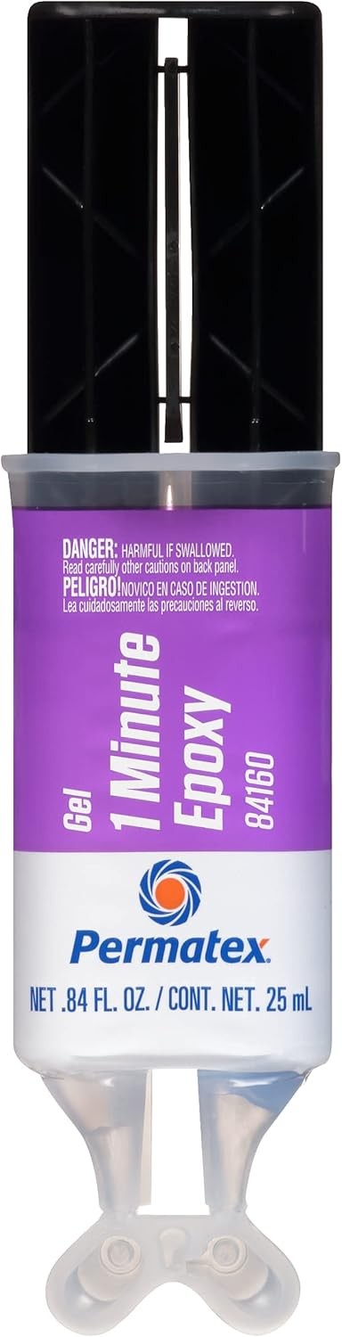Permatex 84160 PermaPoxy 1 Minute General Purpose Epoxy, 0.84 Ounce, grey