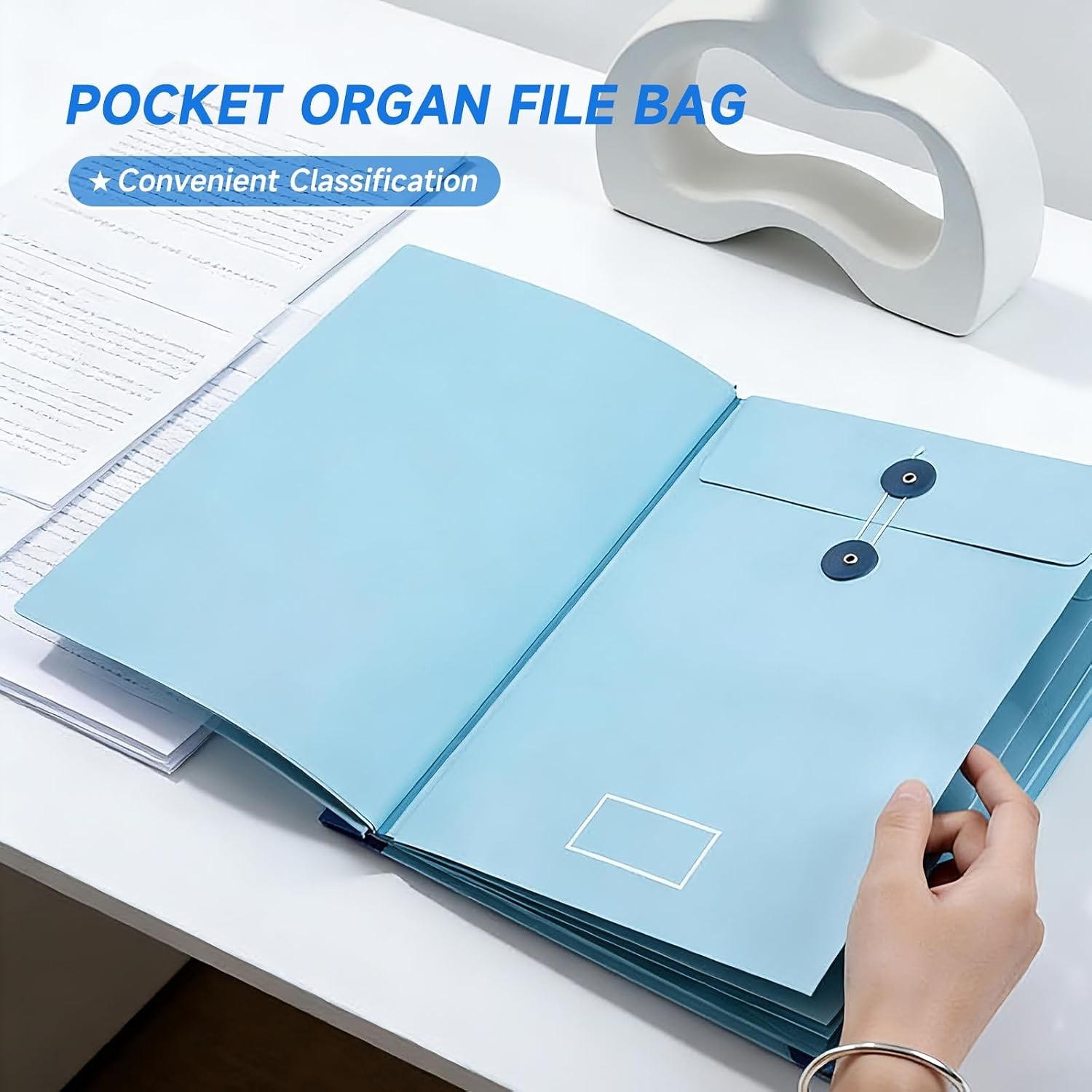 Folio Document Organizer with Labels – Important Document Organizer with Pockets