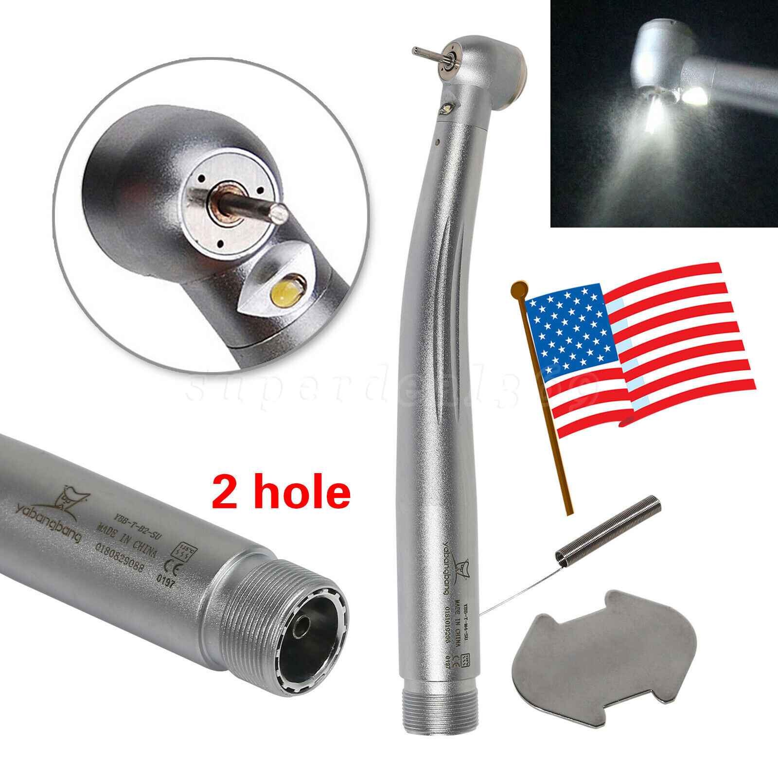 Dental High Speed/ LED Turbine/1:5 Fiber Optic Electric Contra Angle For NSK mx