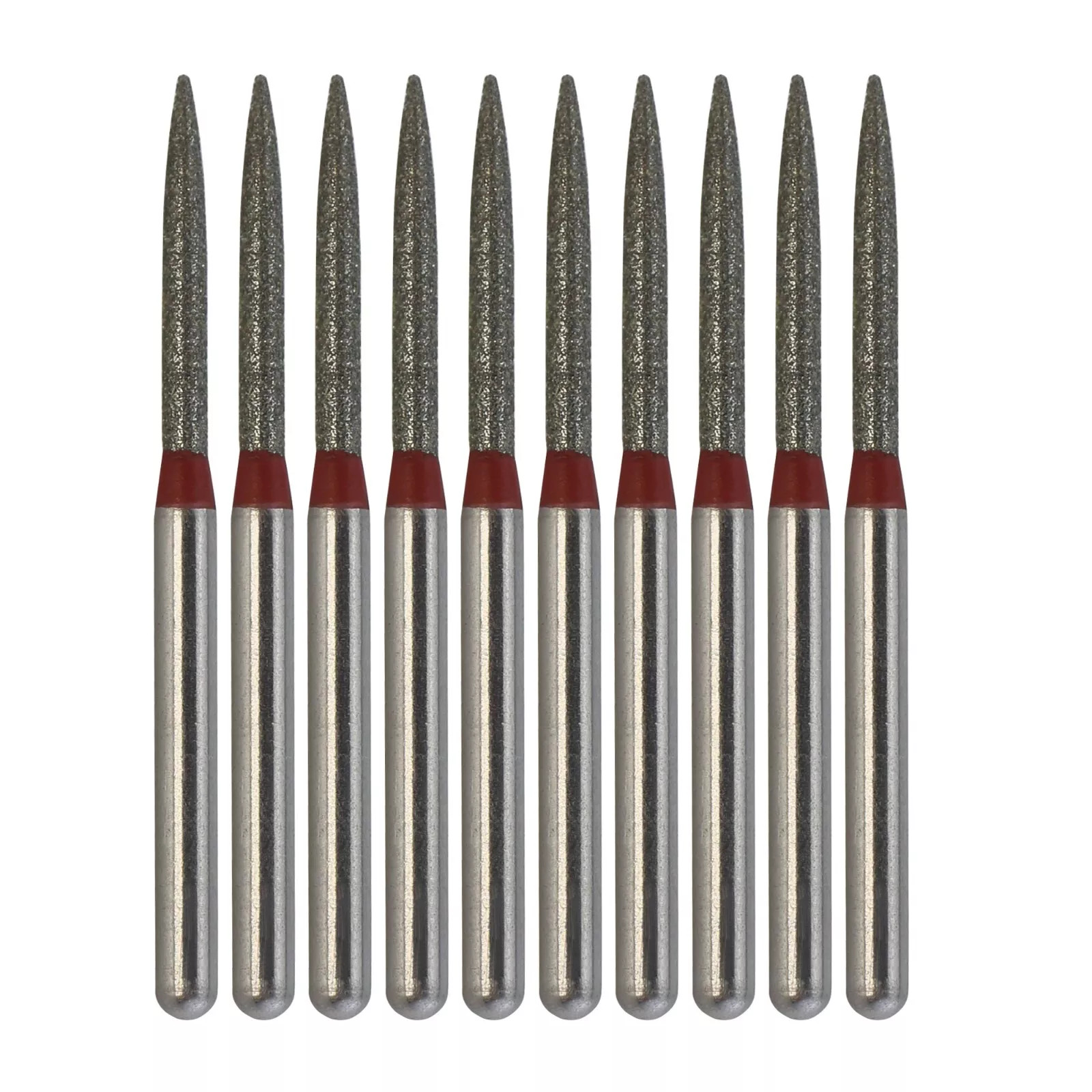 Dental Diamond Burs 863/012F Flame Bur Fine Grit Red FG for High Speed Handpiece