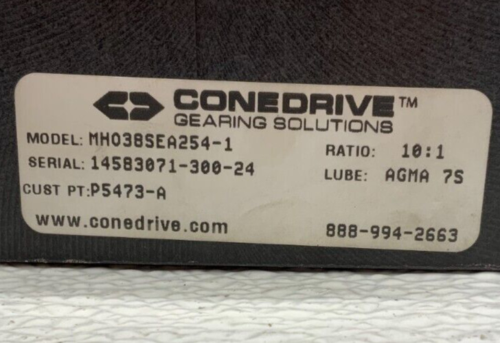 Cone Drive MH038SEA254-1 10:1 Ratio Right Angle Worm Gear Reducer Servo 243G