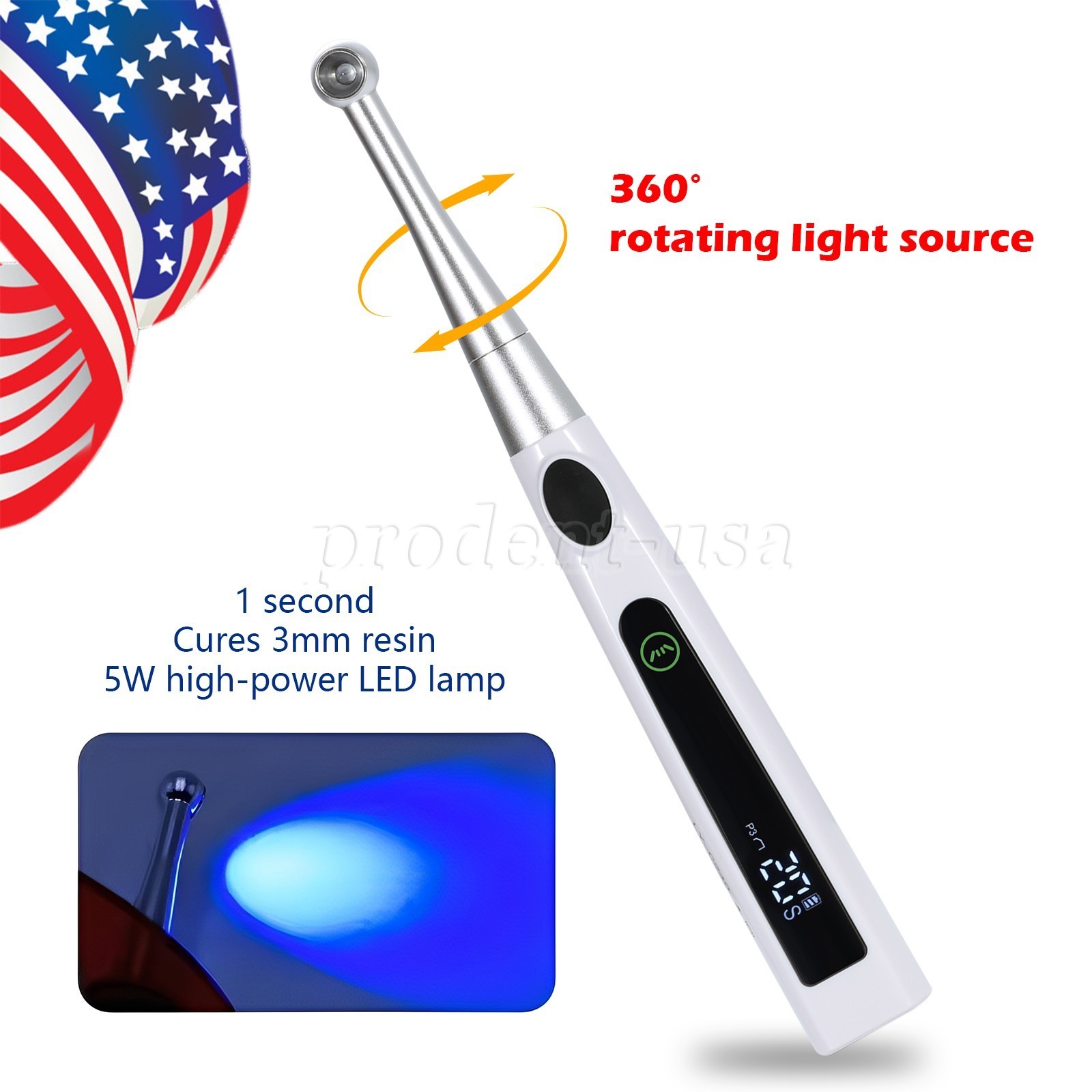Dental Cordless LED Light Cure Lamp Metal Head 1S LED Curing Light Photopolymer