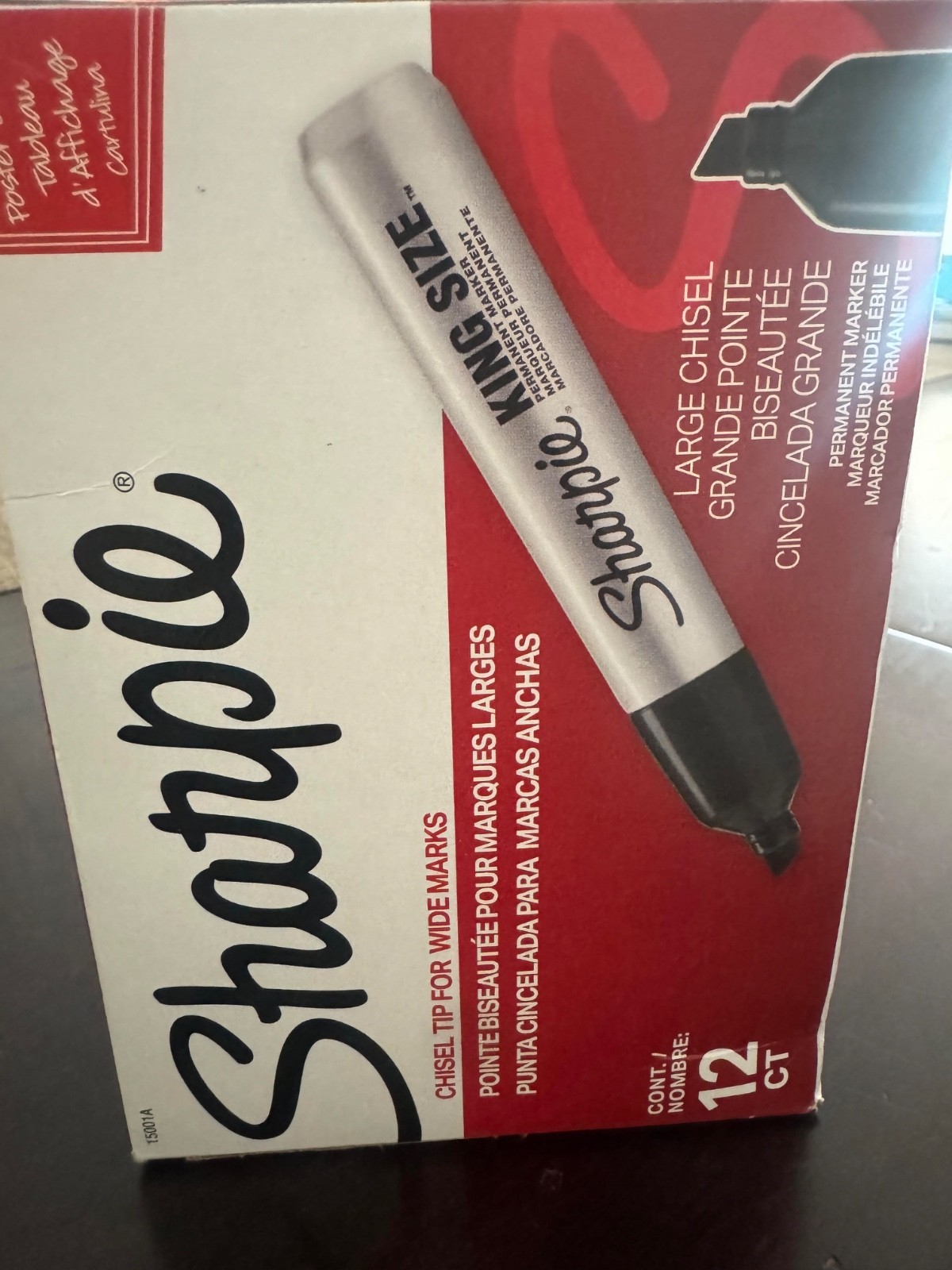 Sharpie King Size Permanent Markers 12 Count Extra Wide Chisel Tip Black Ink