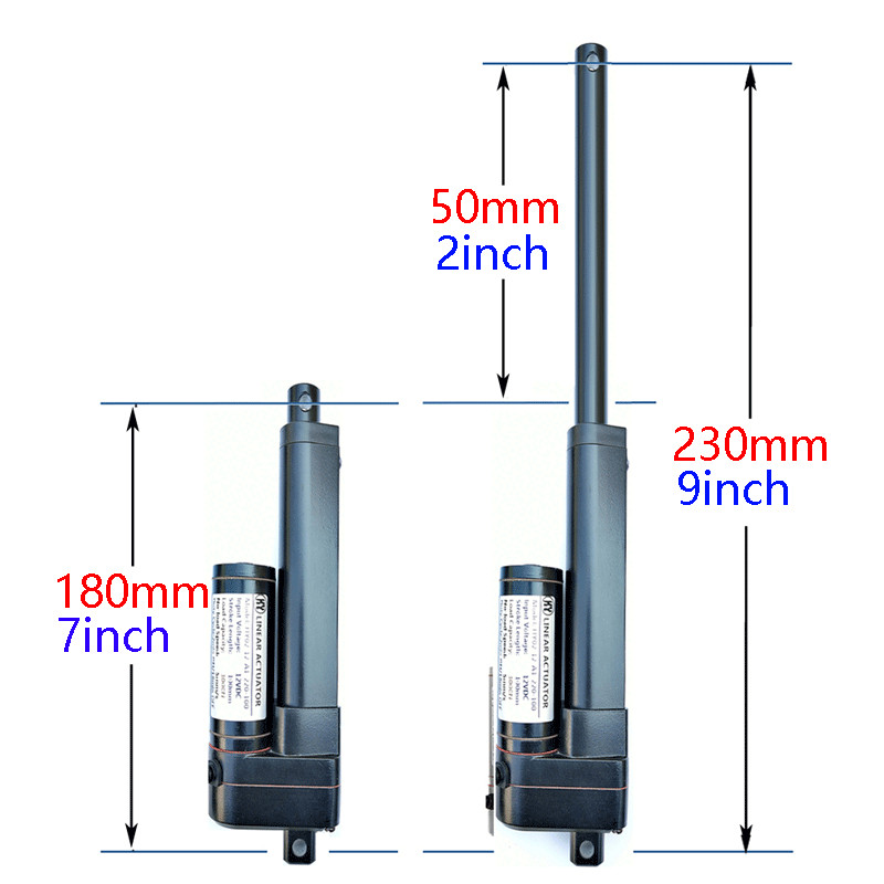 1500N 12V Linear Actuator Motor Fast Speed 10mm/s Stroke 2~40″ 176lbs Waterproof