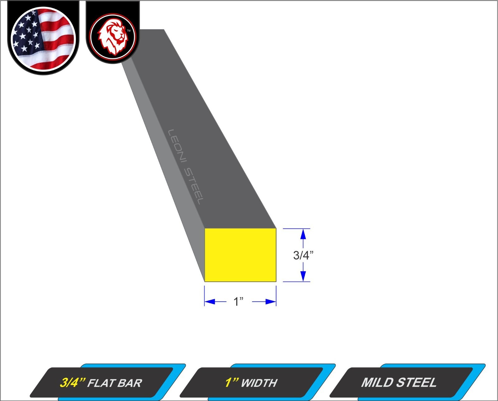 3/4″ x 1″ Metal Flat Bar – Mild Steel – Metal Stock – 11″ inch Long