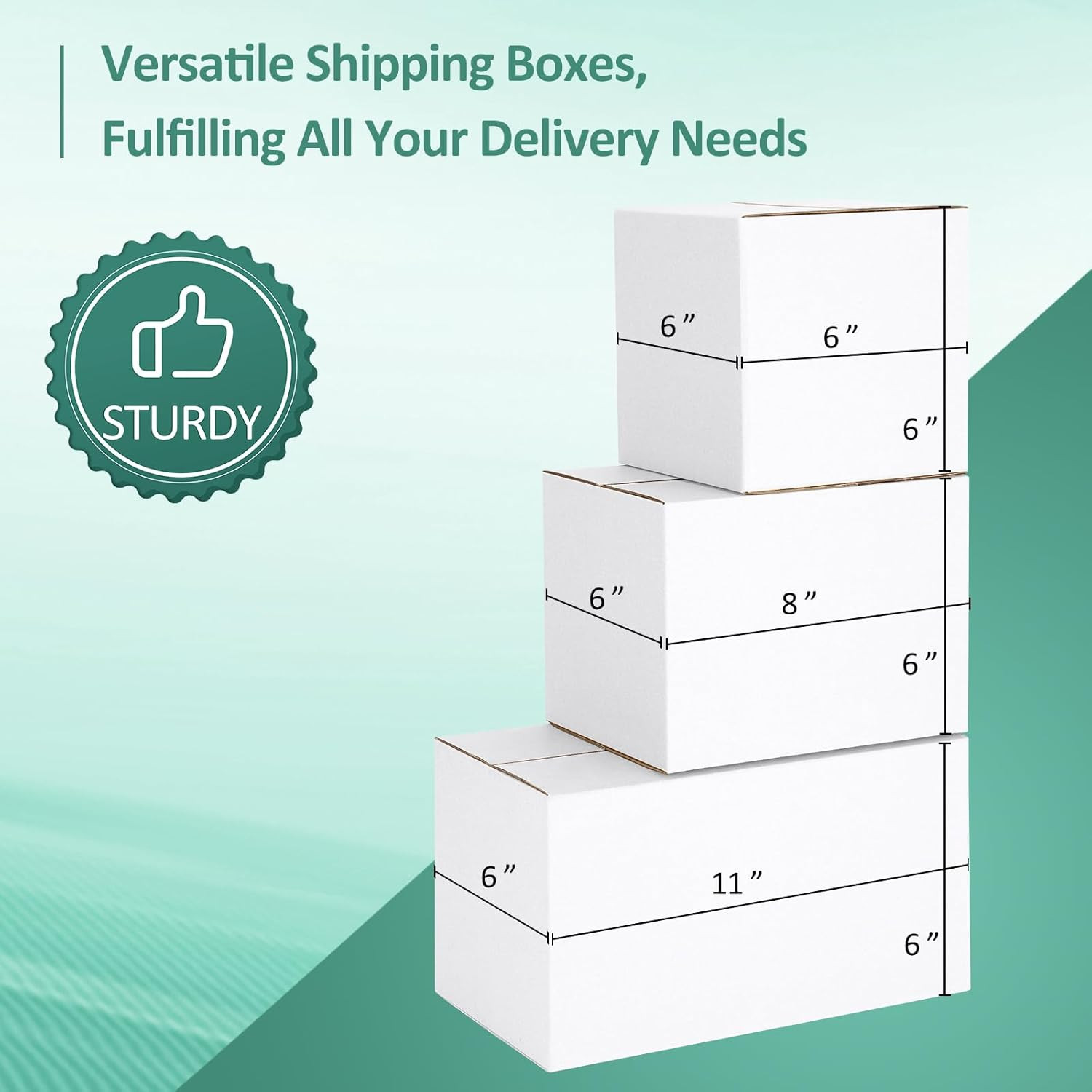 30 Pack Small Shipping Boxes Assorted Sizes, White Corrugated Box Mailers