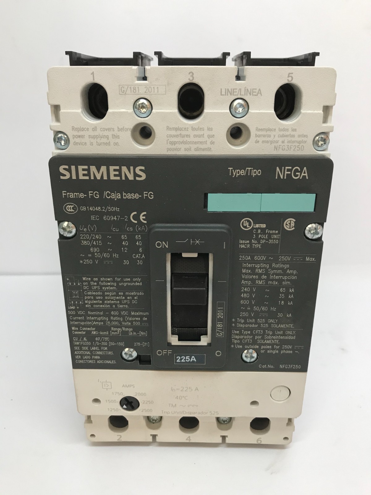 Siemens NFG3F250 VL Circuit Breaker – New