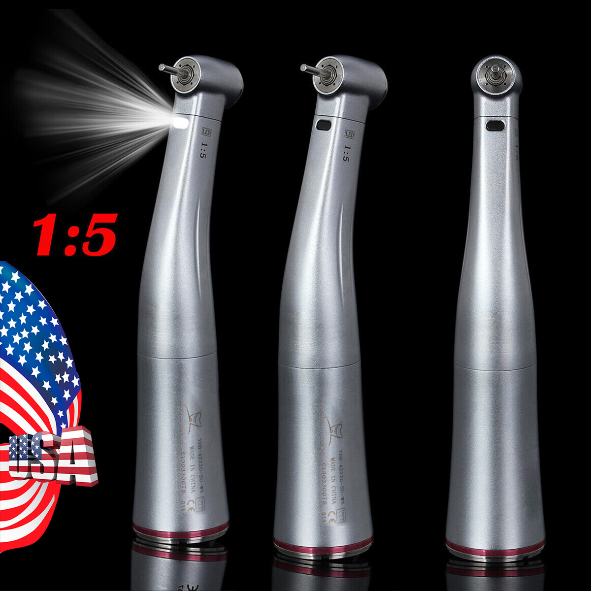Yabangbang Dental High Speed Handpiece /1:5 Increasing Electric Contra Angle USA