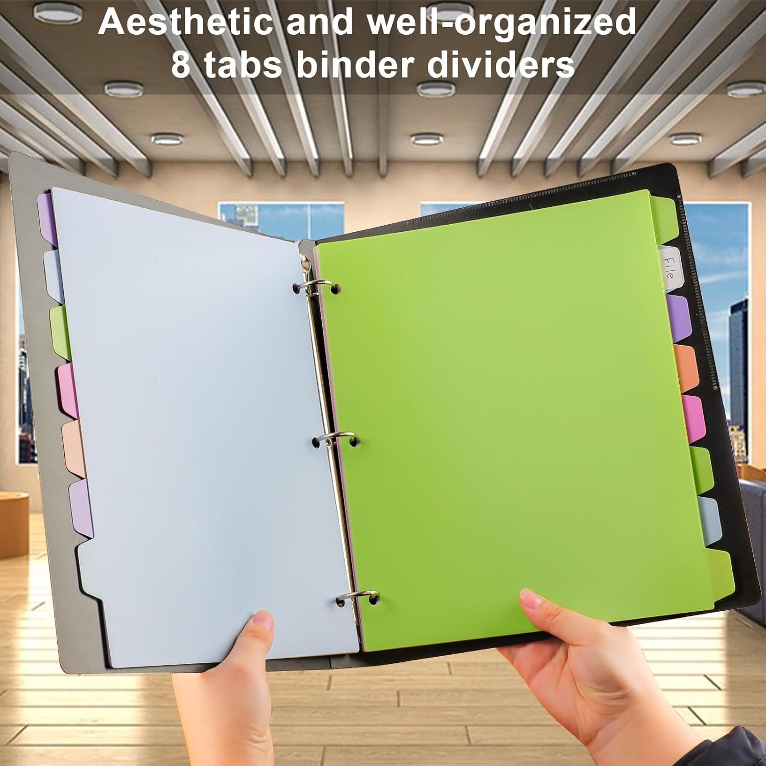 16Pcs/2 Set Binder Dividers with Tabs, 8 Color Tab for 3 Ring Binder Dividers…