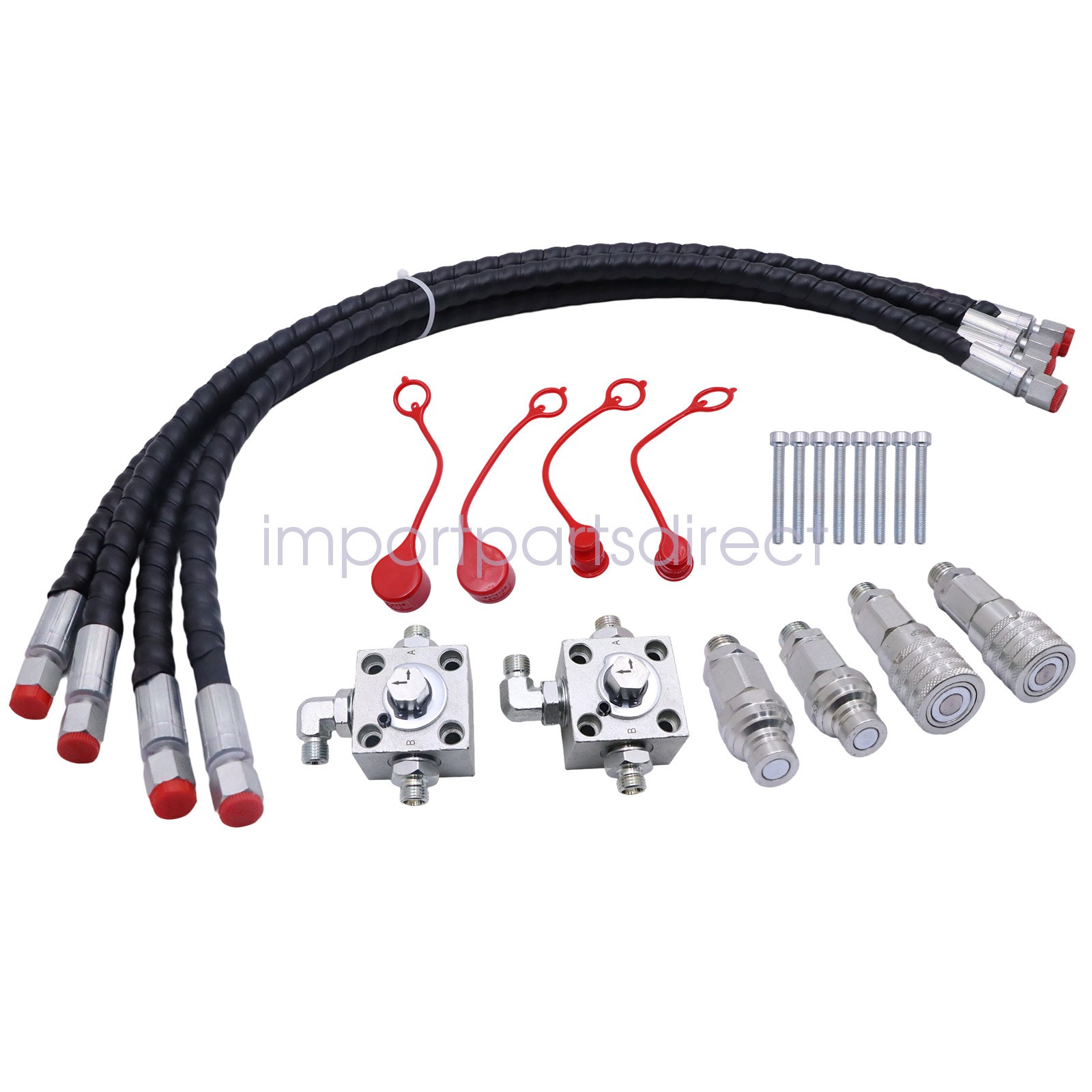 2* Three Way Diverter Valves For Chinese Mini Excavator 1-2 ton w/Quick Connects