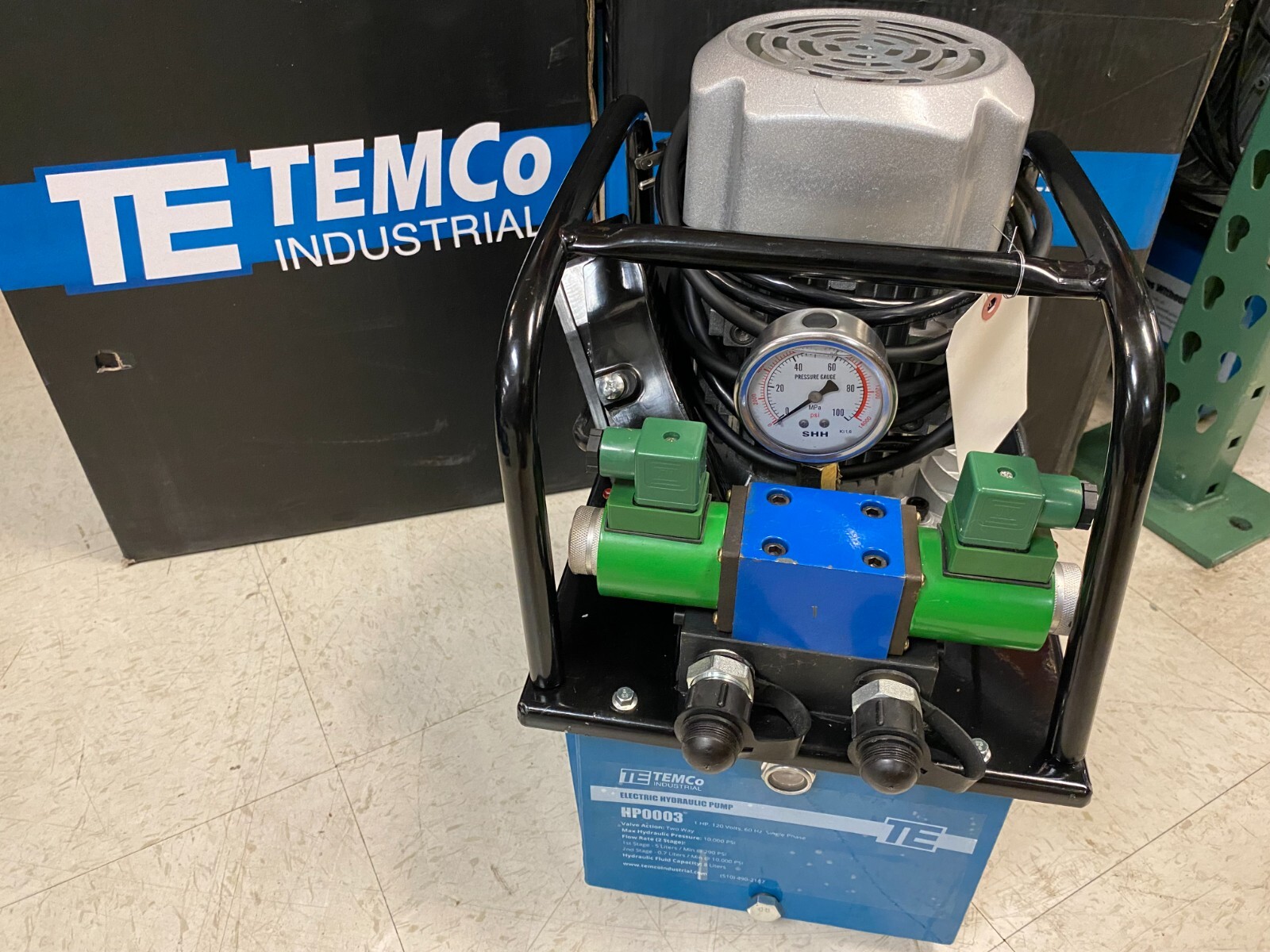 Electric Hydraulic Pump Power Pack 2 Stage Double Acting 110v 10k PSI 488in3 Cap