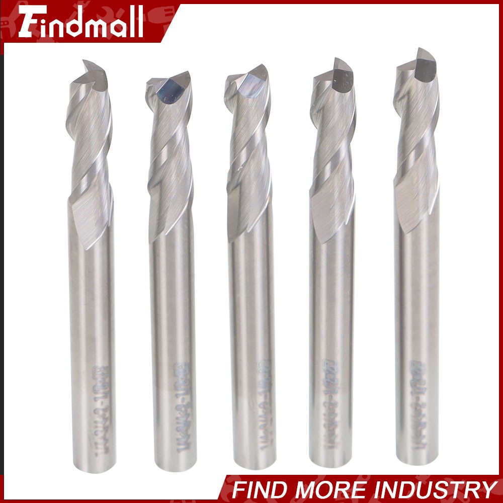 Findmall 5 PCS 1/4″ 2 FLUTE CARBIDE END MILL