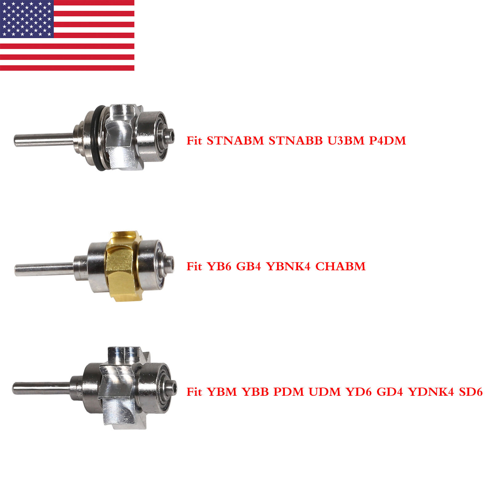 Dental Cartridge Turbine Rotor For High Speed /LED Fiber Optic Handpiece YB6/YBT