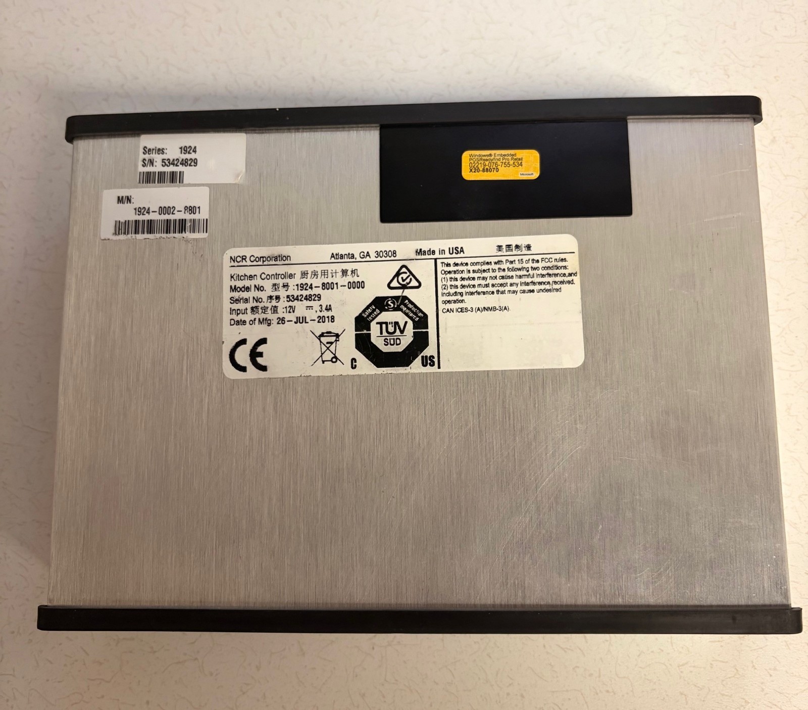 NCR 1924-0002-8801 Kitchen Controller, KC4, Win 7 *Power Supply Included*