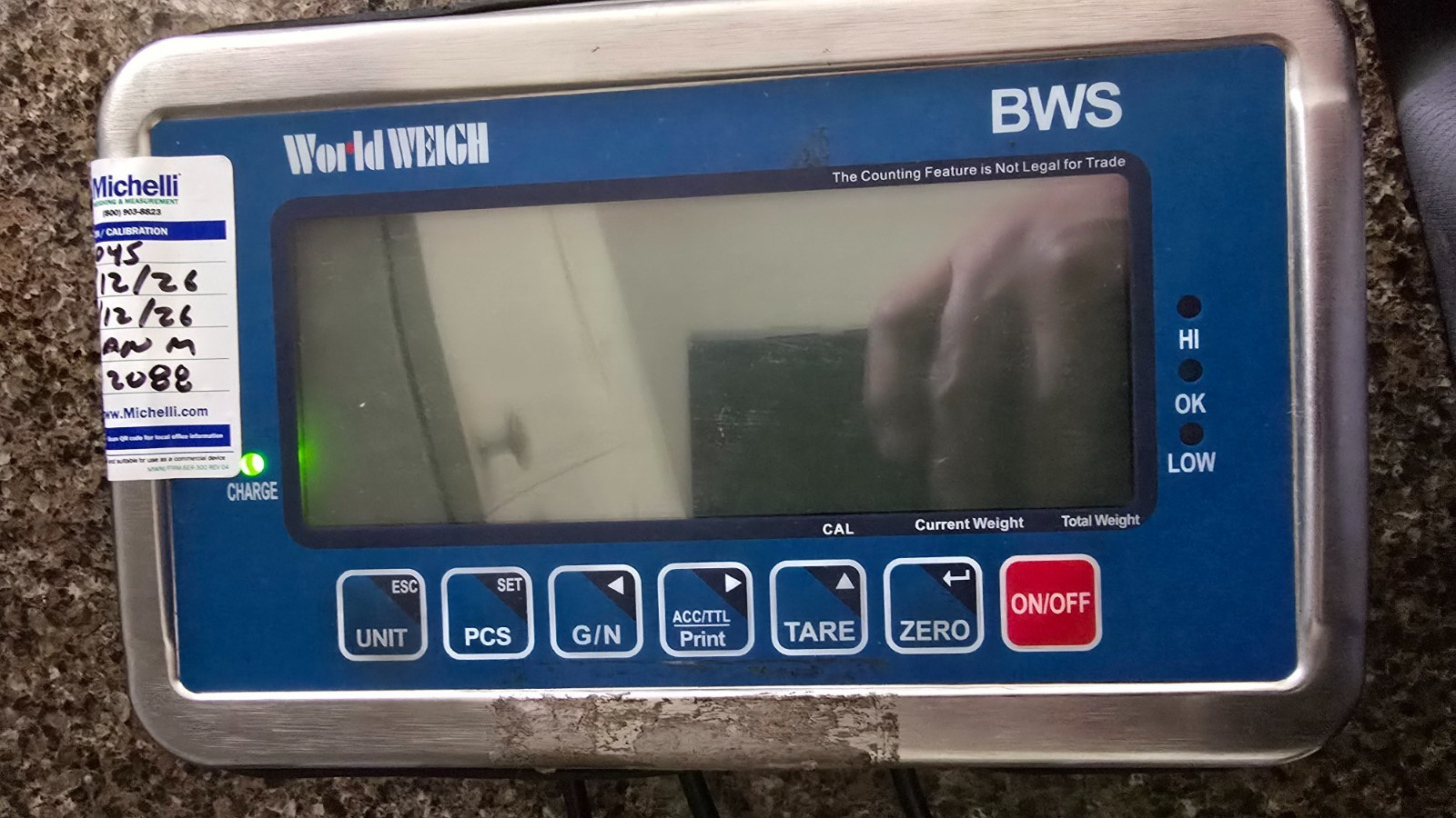 WorldWEIGH BWS Weight Indicator LCD Display B-Tek Stainless Steel Lbs Kg Check